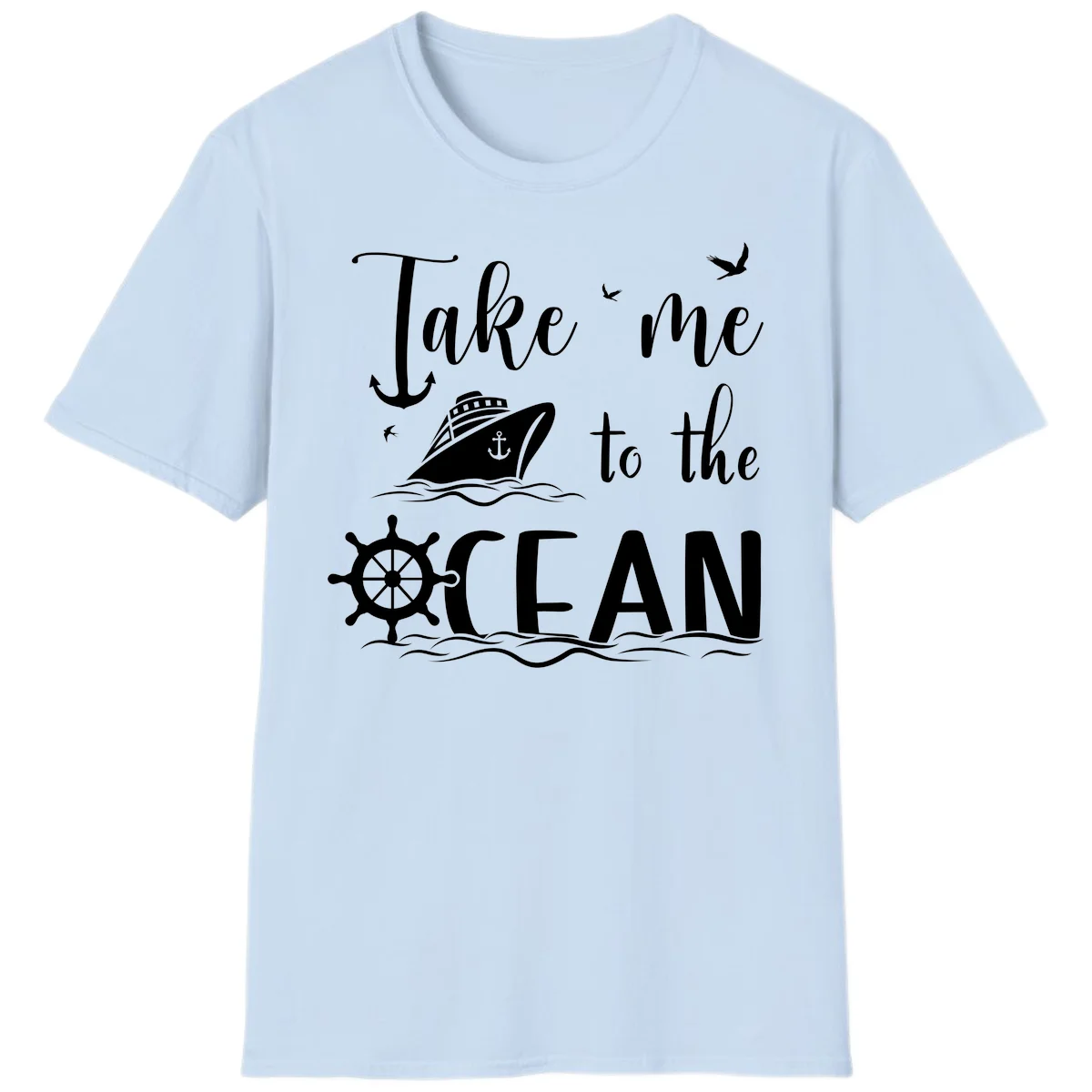 Take Me To The Ocean T-Shirt in Light Blue