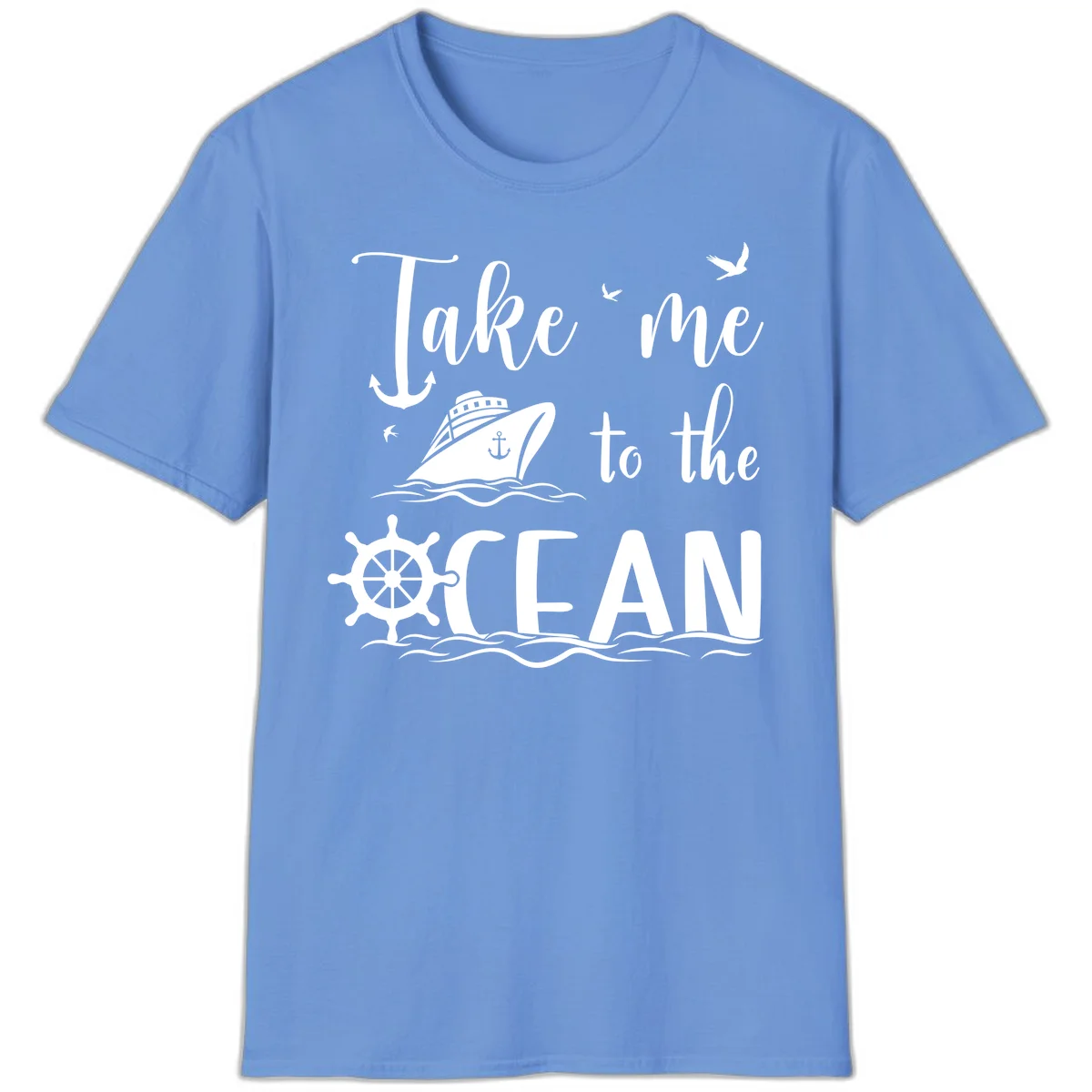 Take Me To The Ocean T-Shirt in Carolina Blue