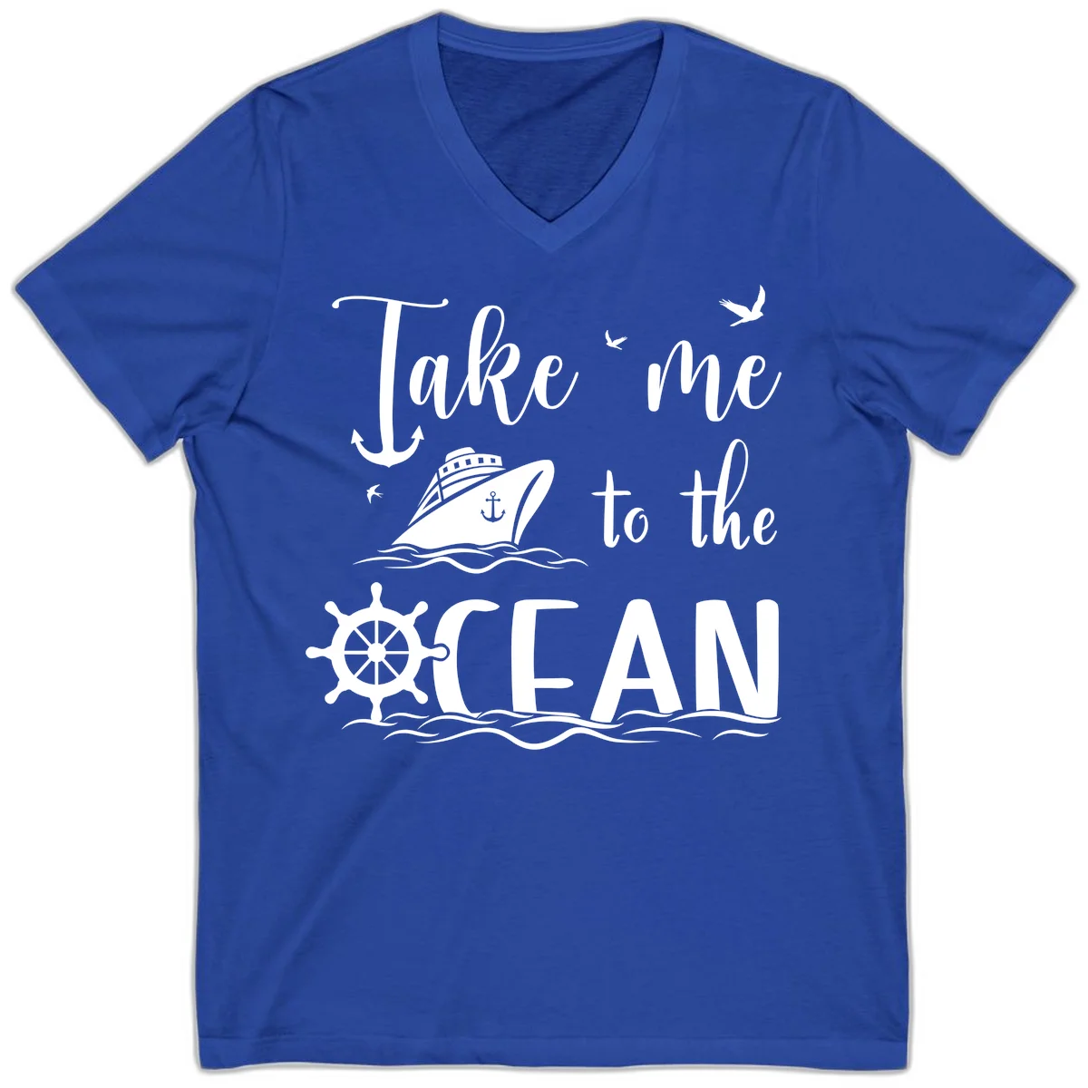 Take Me To The Ocean V-Neck in True Royal