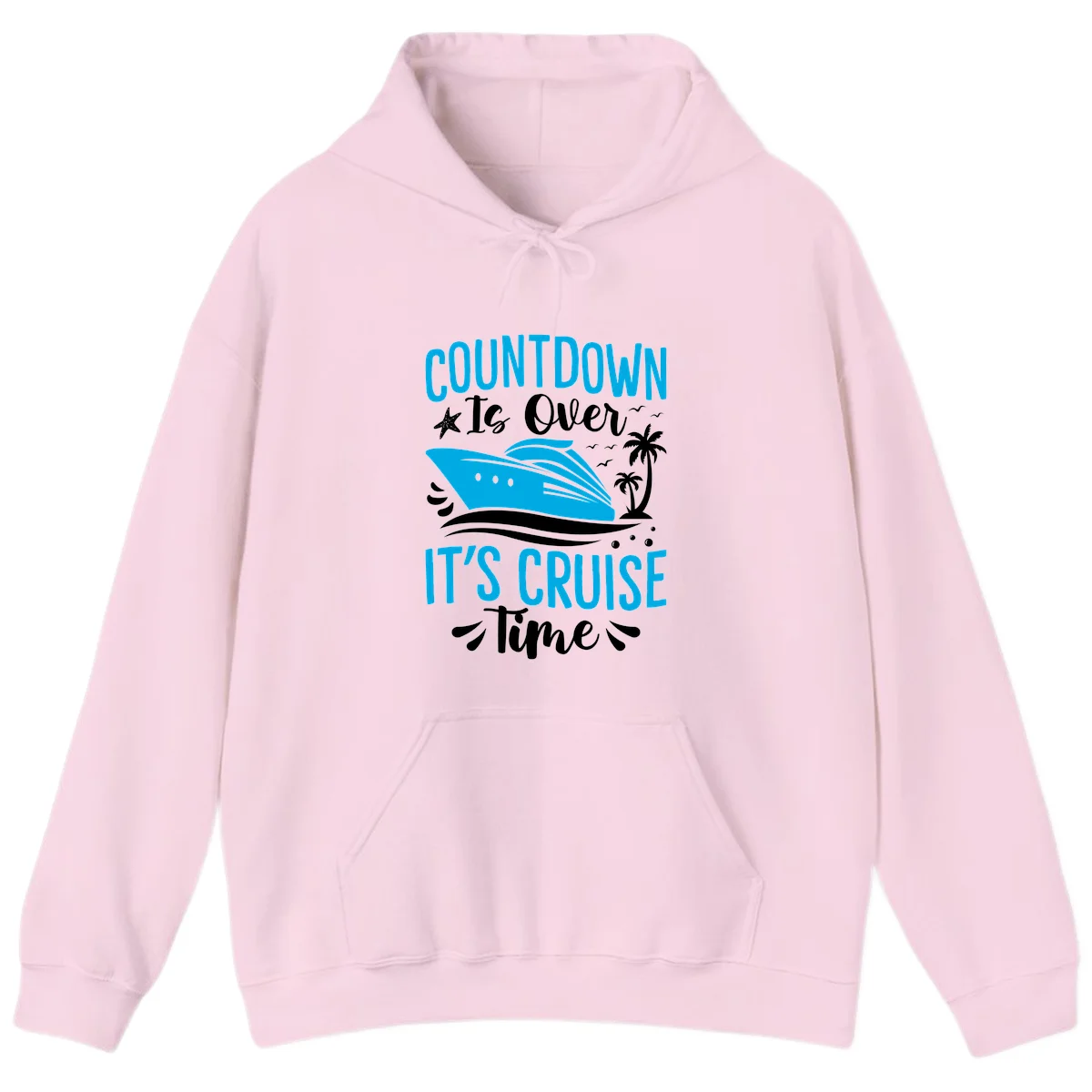 Countdown Is Over It's Cruise Time Hoodie in Light Pink