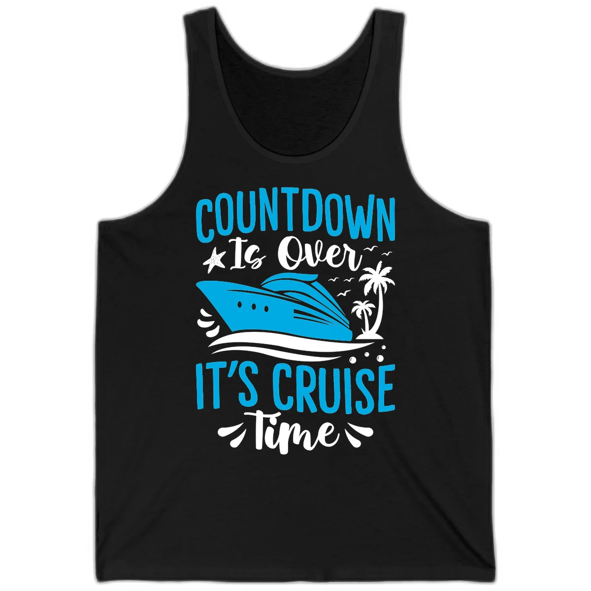 Countdown Is Over It's Cruise Time Tank in Black