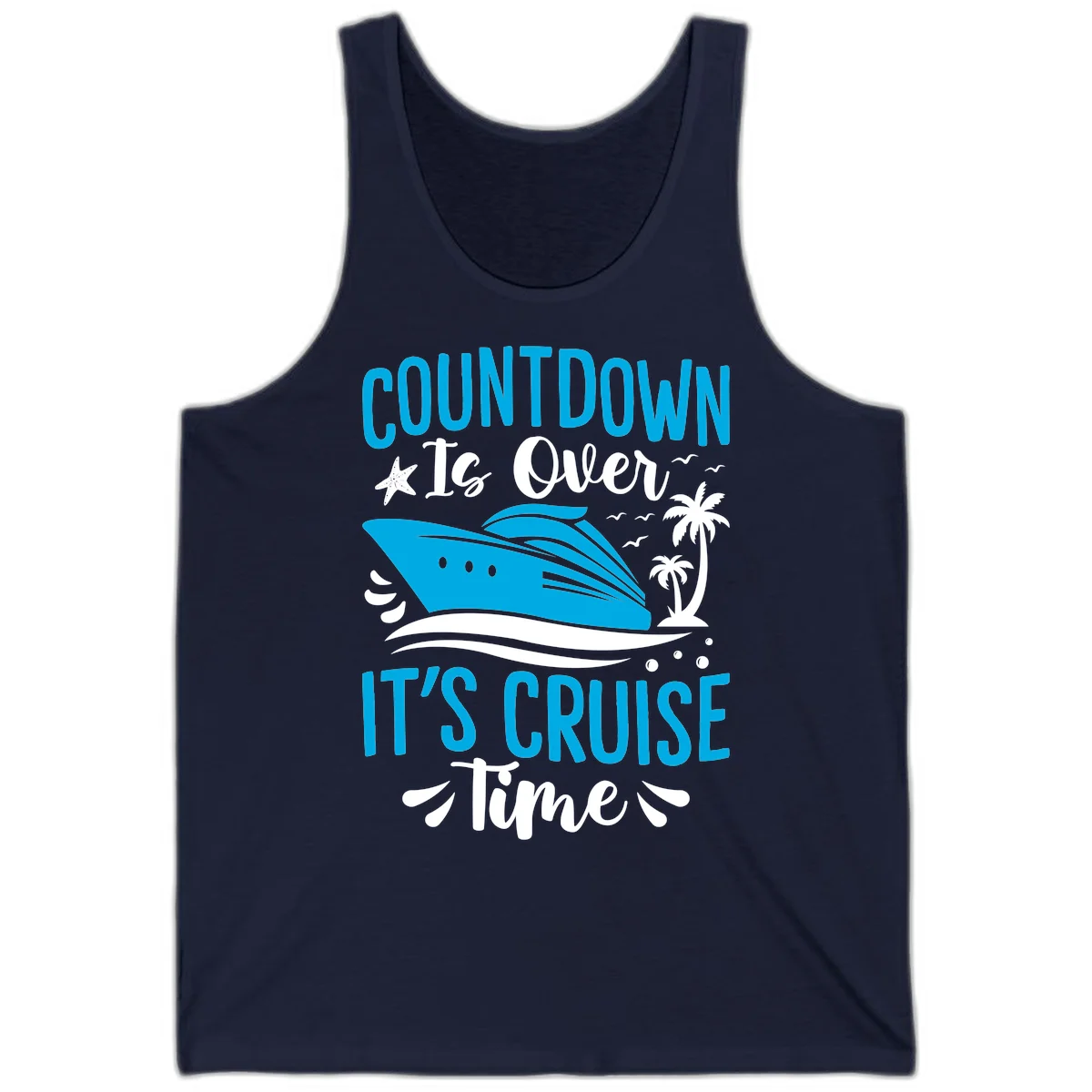 Countdown Is Over It's Cruise Time Tank in Navy