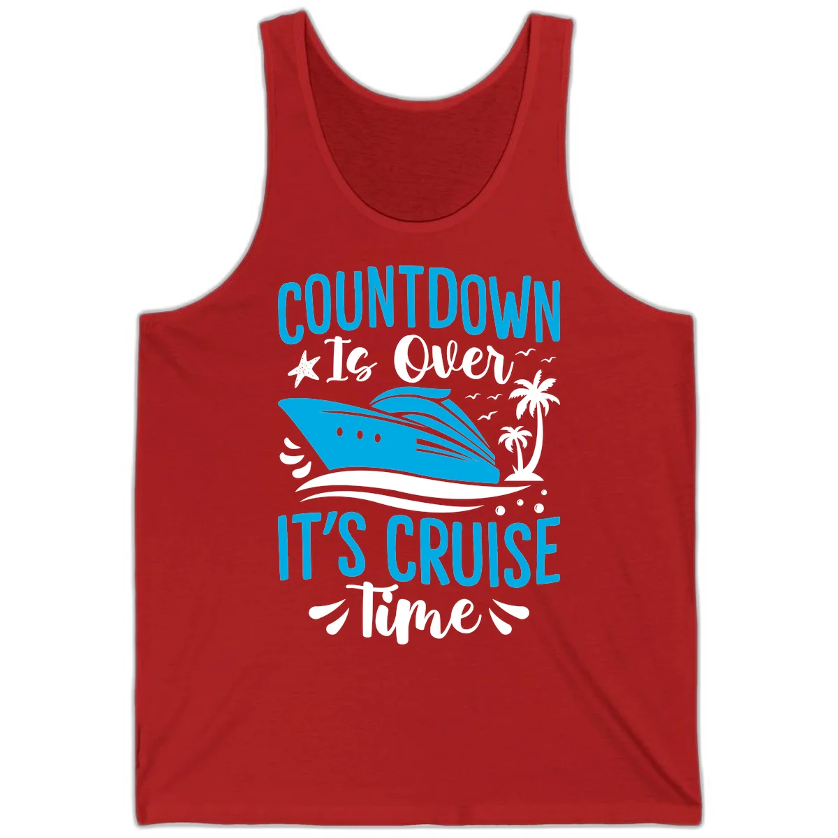 Countdown Is Over It's Cruise Time Tank in Red