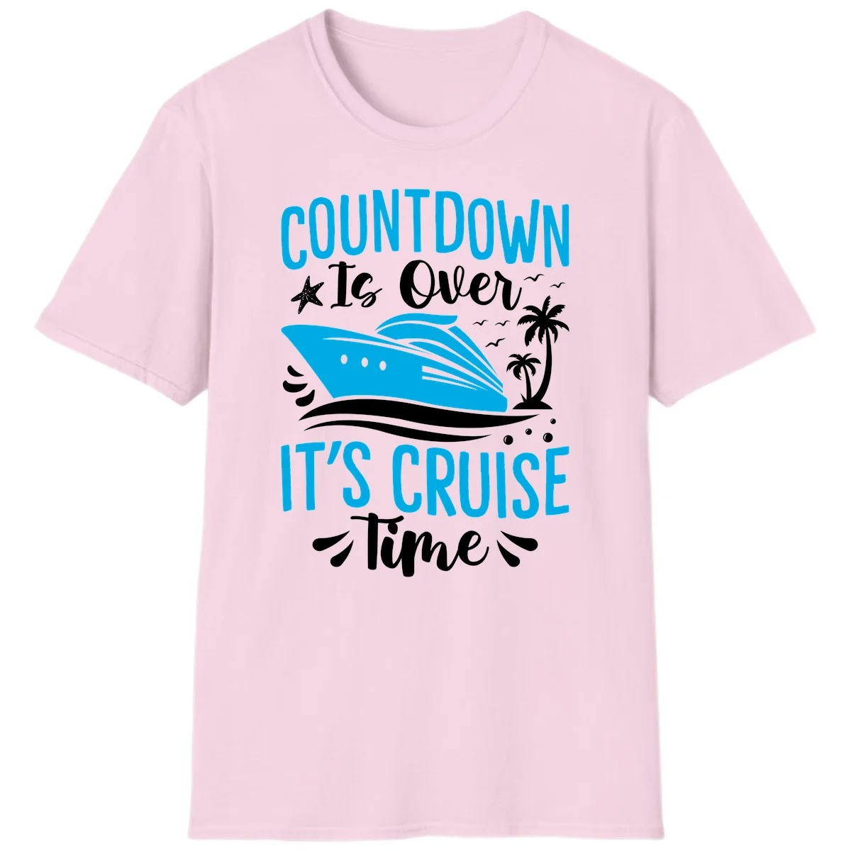 Countdown Is Over It's Cruise Time T-Shirt in Light Pink