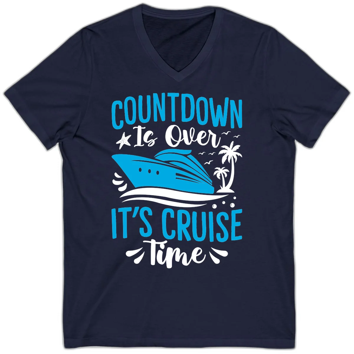Countdown Is Over It's Cruise Time V-Neck in Navy