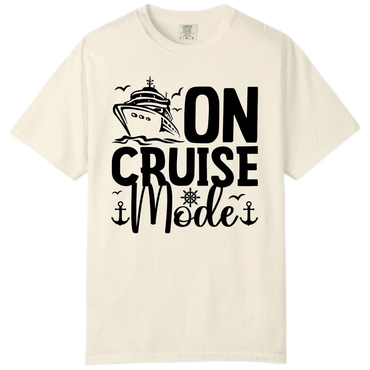 On Cruise Mode Comfort Color T-Shirt in Ivory