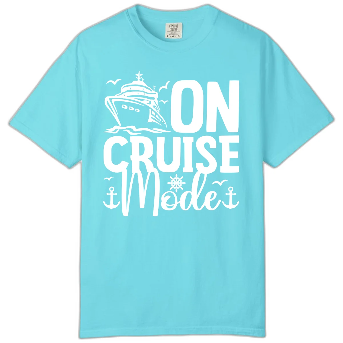 On Cruise Mode Comfort Color T-Shirt in Lagoon Blue