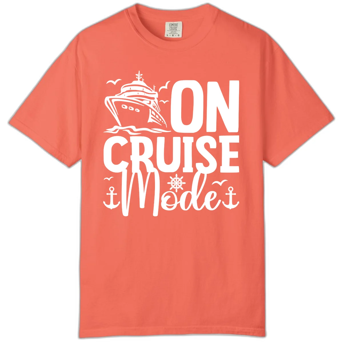 On Cruise Mode Comfort Color T-Shirt in Bright Salmon