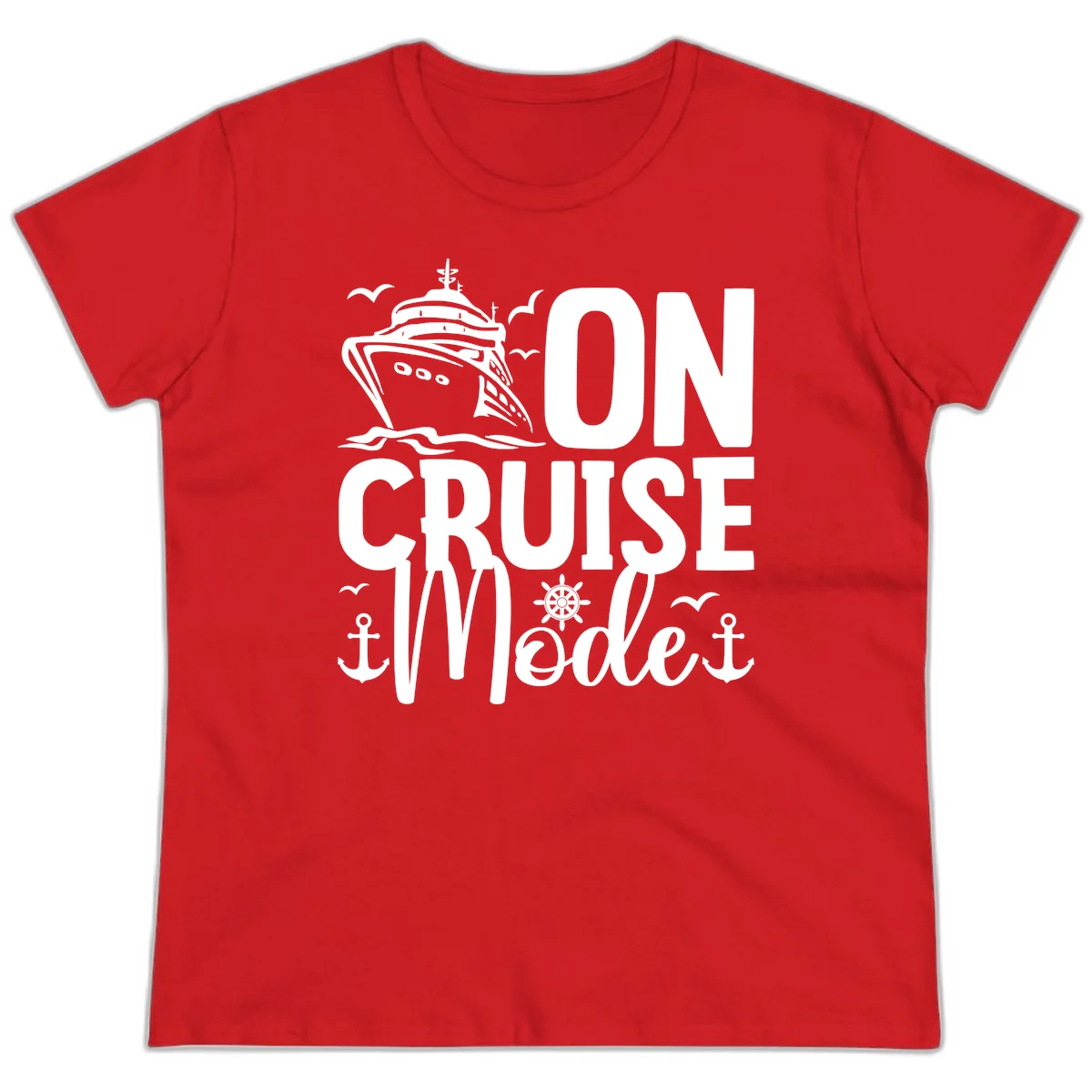 On Cruise Mode Ladies Tee in Red