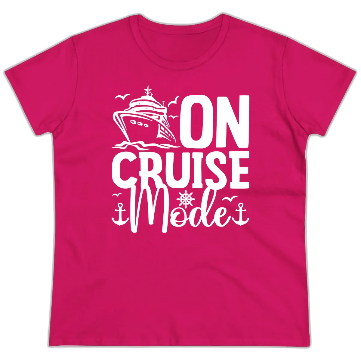 On Cruise Mode Ladies Tee in Heliconia