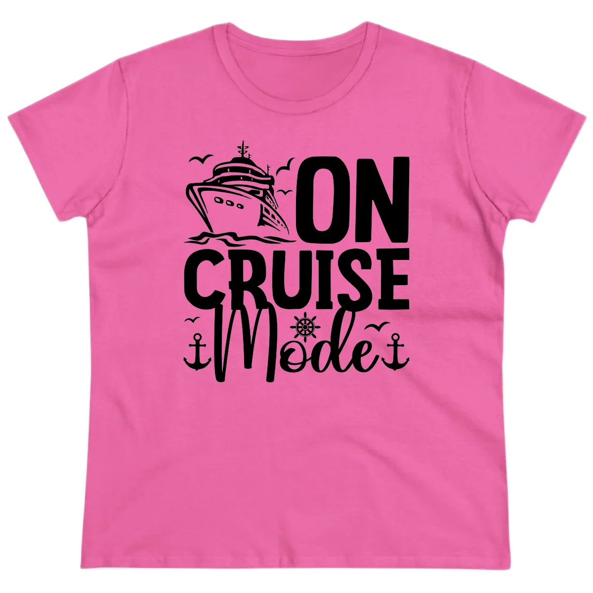 On Cruise Mode Ladies Tee in Azalea