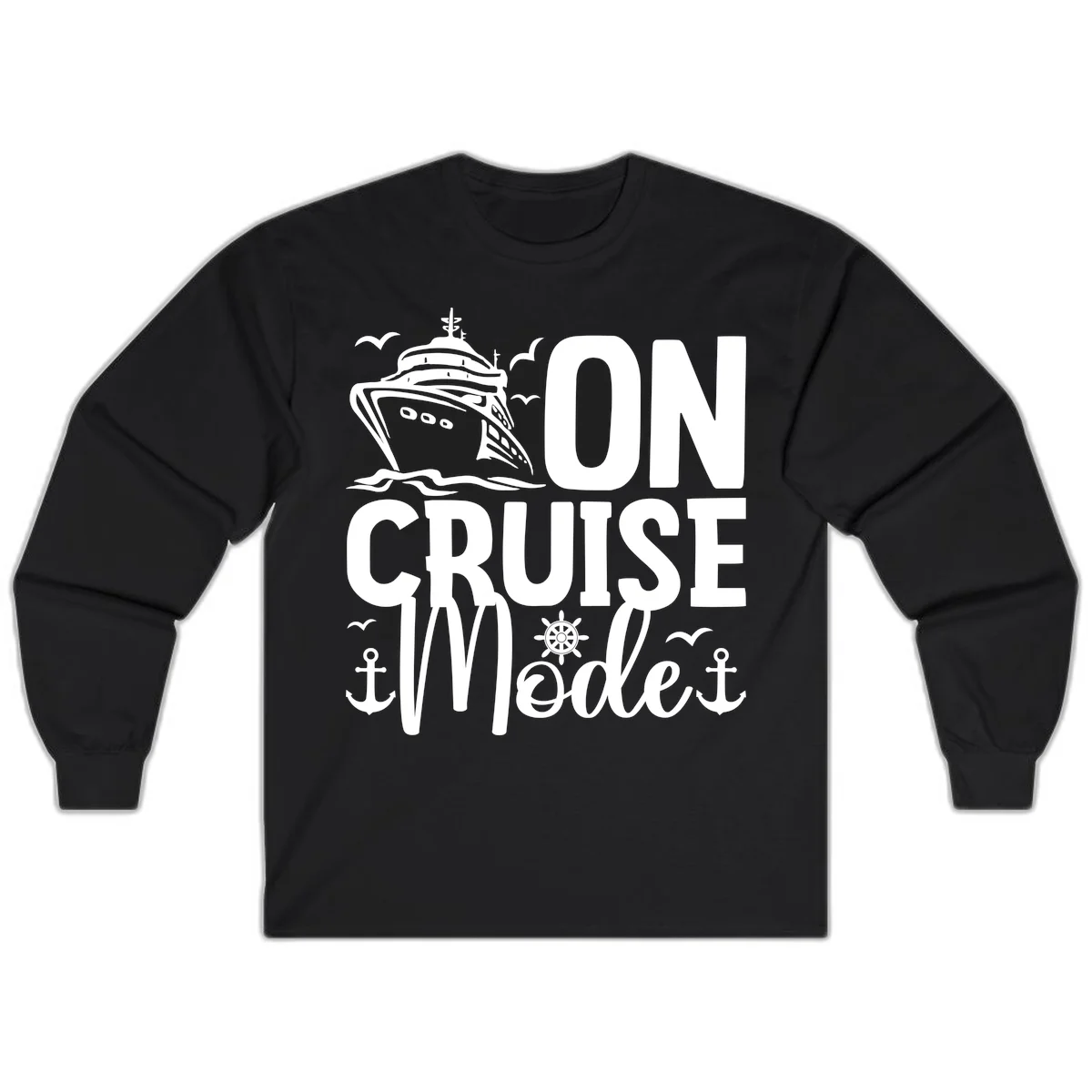 On Cruise Mode Long Sleeve T-Shirt in Black