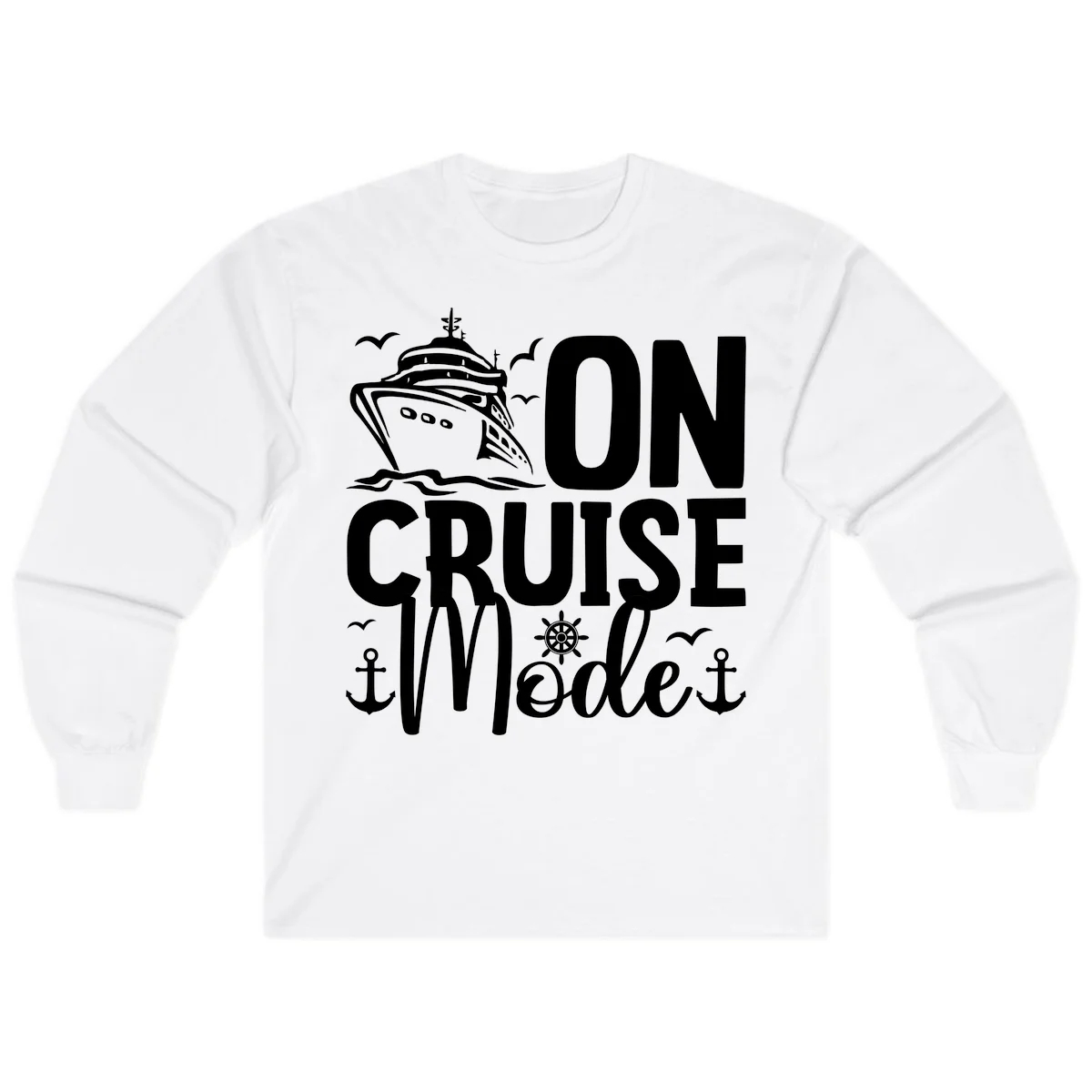 On Cruise Mode Long Sleeve T-Shirt in White