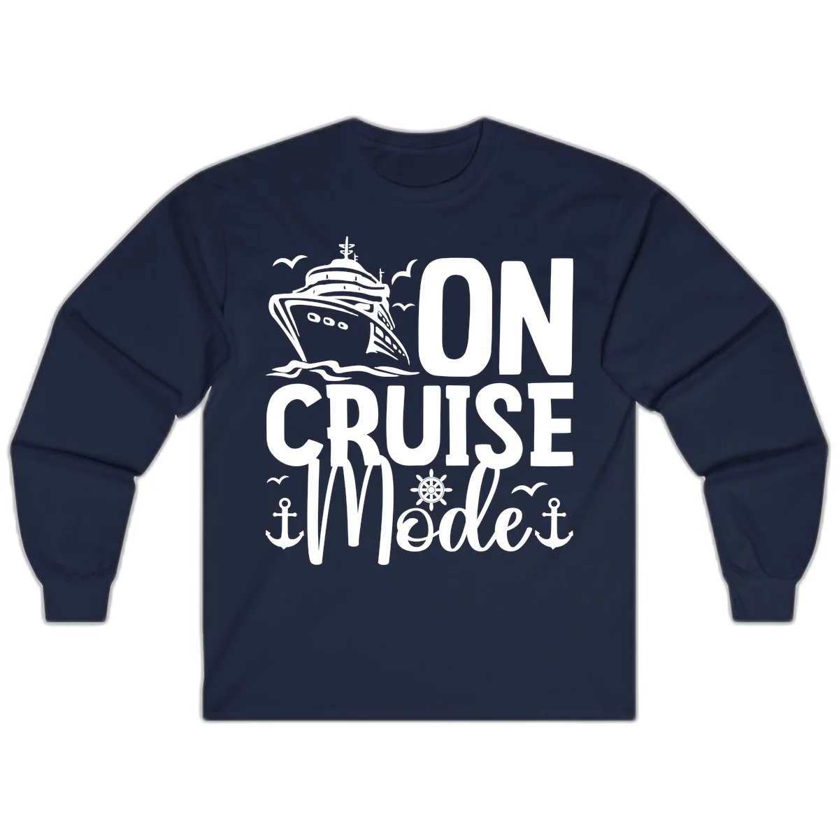 On Cruise Mode Long Sleeve T-Shirt in Navy