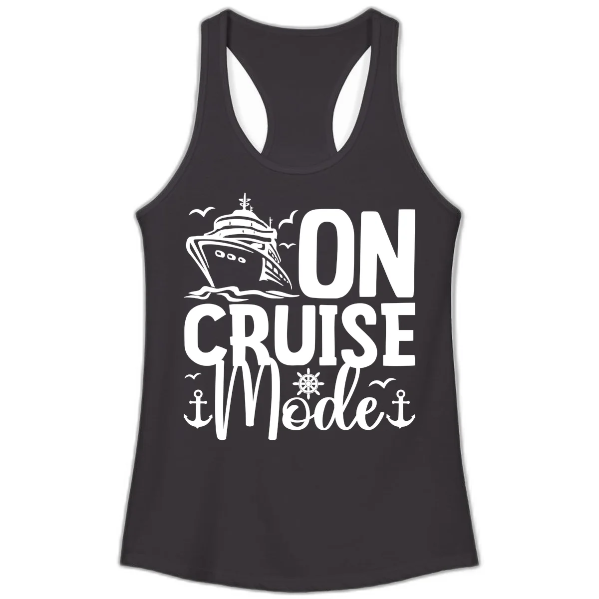 On Cruise Mode Ladies Tank Top in Black