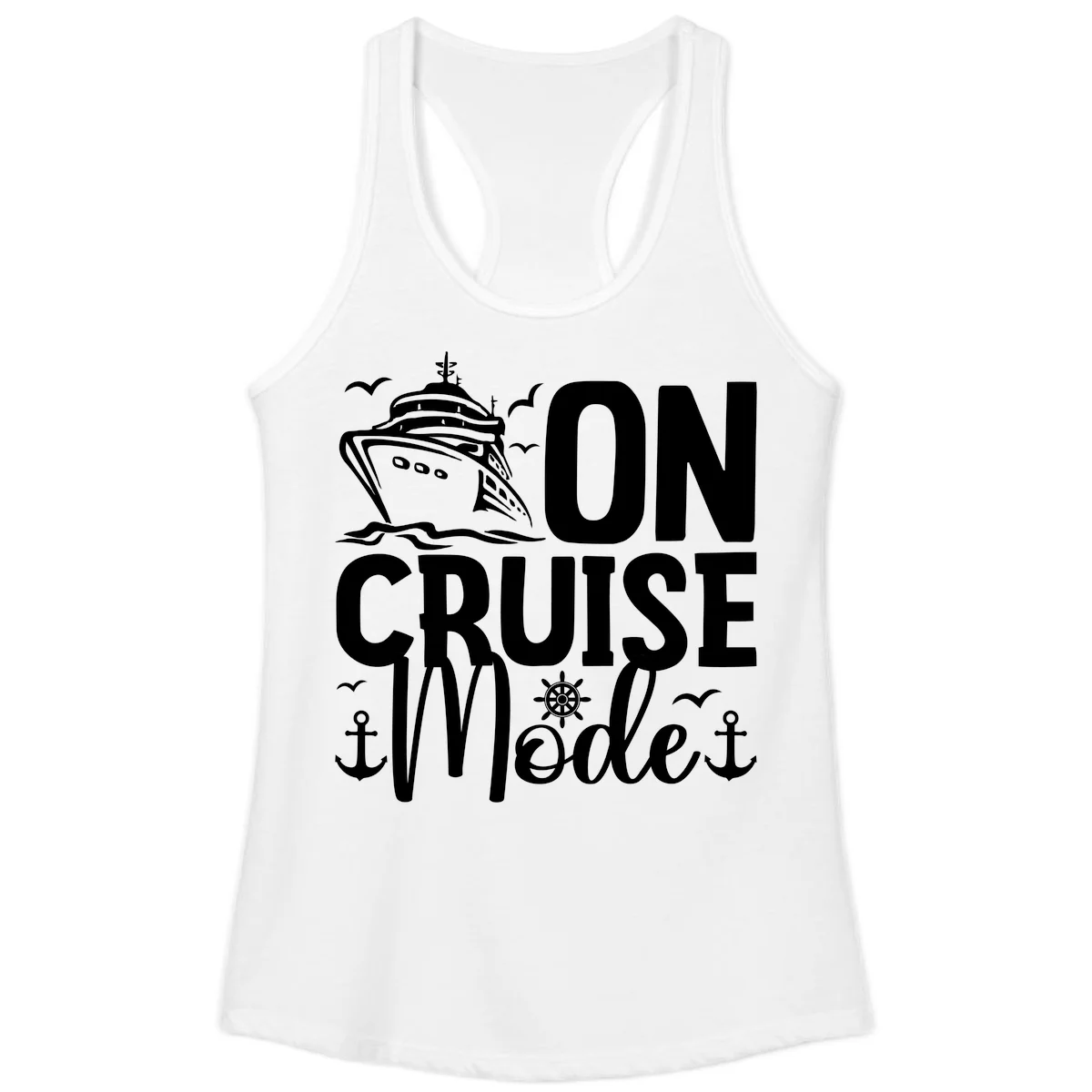 On Cruise Mode Ladies Tank Top in White