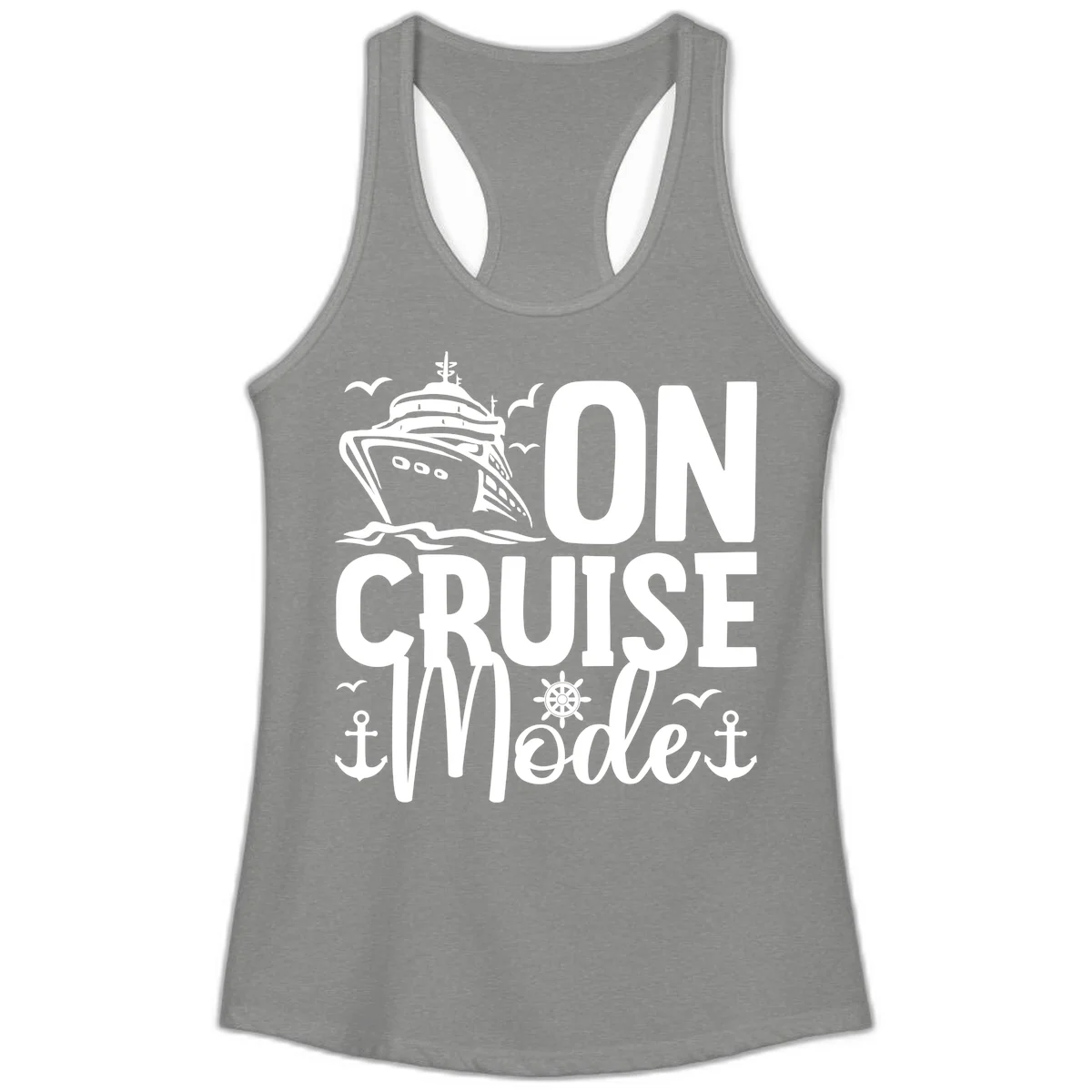 On Cruise Mode Ladies Tank Top in Heather Grey