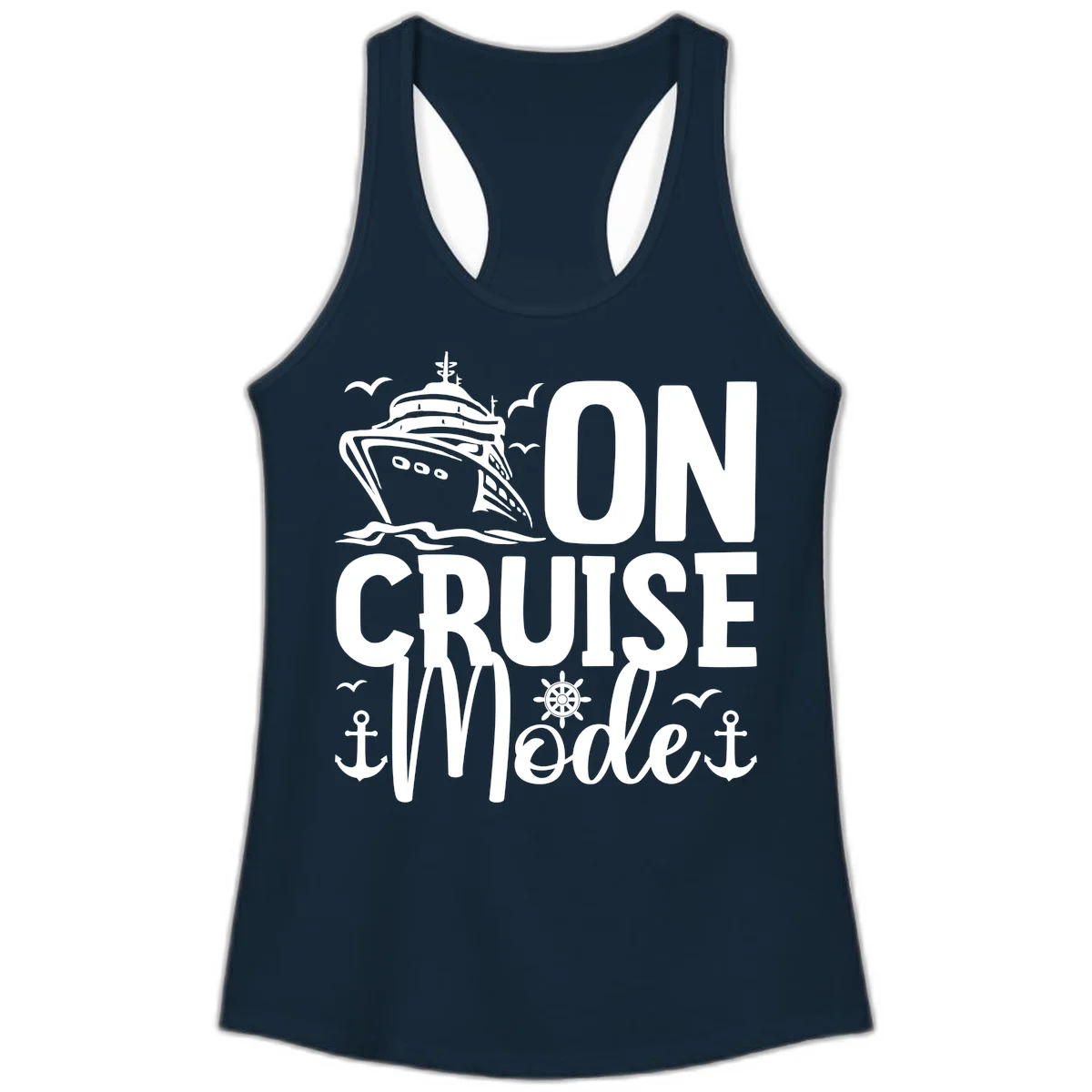 On Cruise Mode Ladies Tank Top in Solid Midnight Navy