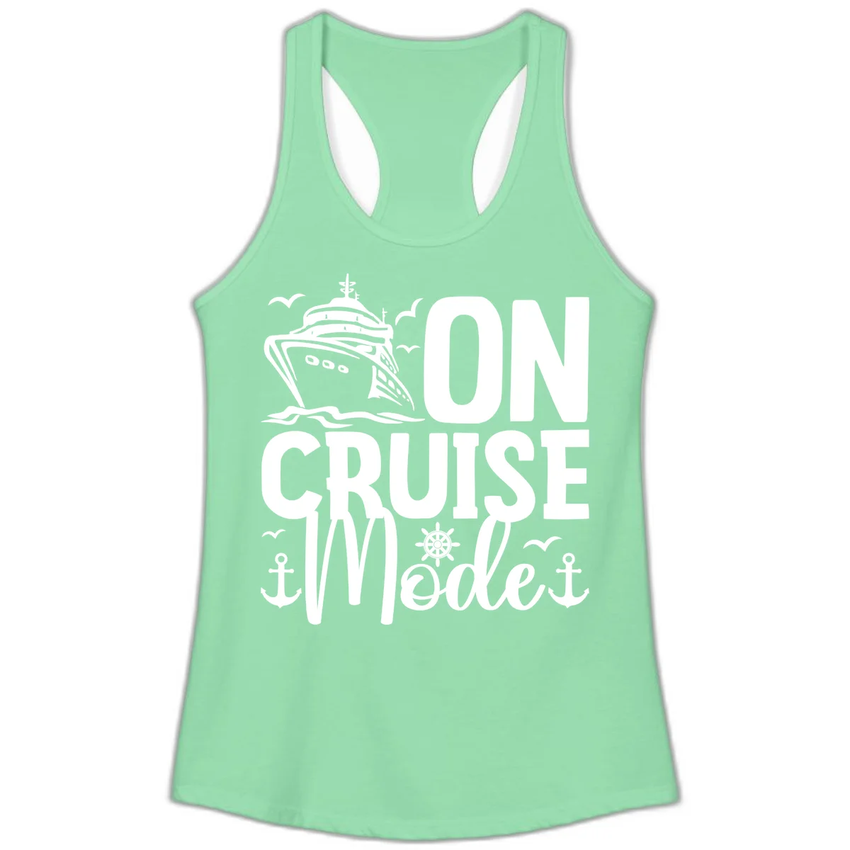 On Cruise Mode Ladies Tank Top in Solid Mint