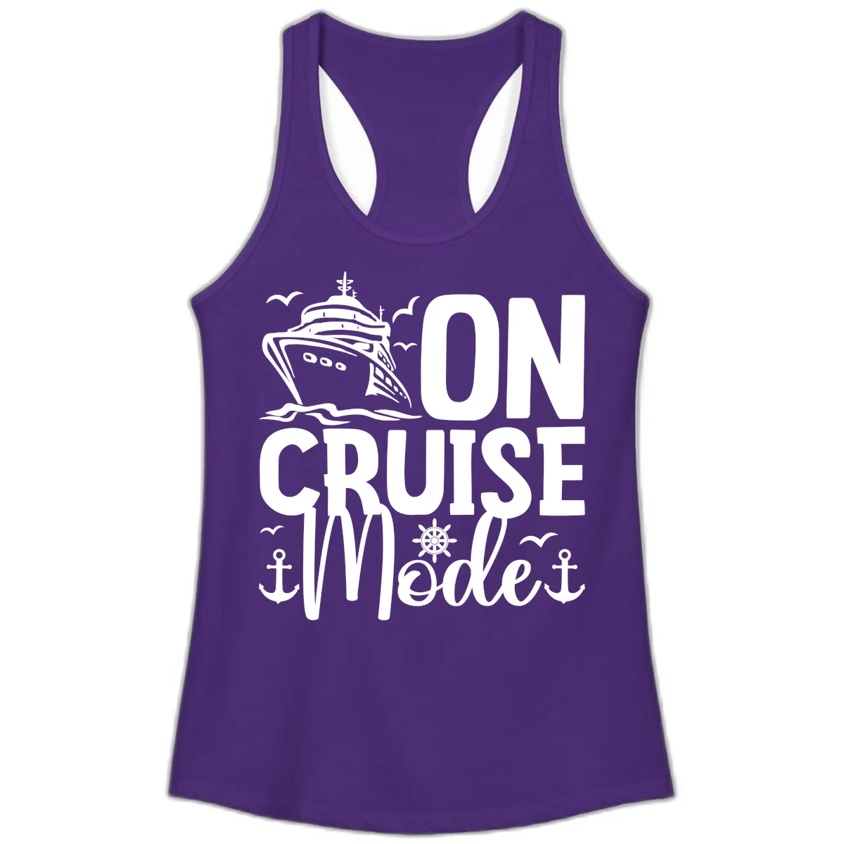 On Cruise Mode Ladies Tank Top in Solid Purple Rush