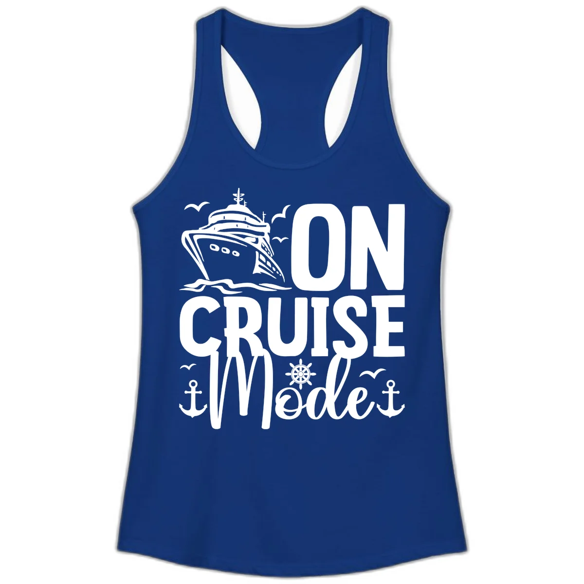 On Cruise Mode Ladies Tank Top in Solid Royal