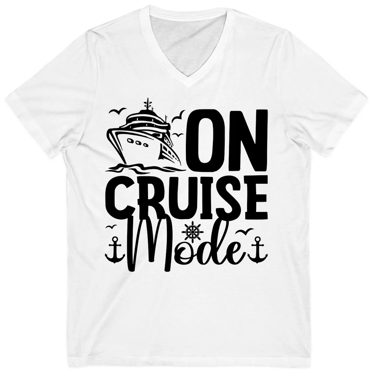 On Cruise Mode V-Neck T-Shirt in White