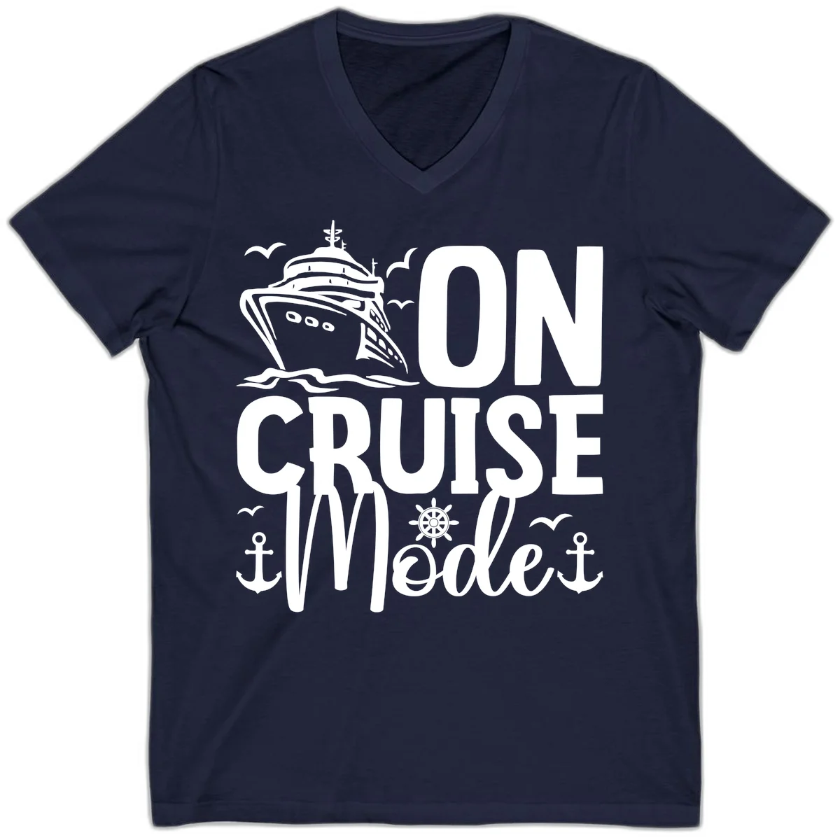 On Cruise Mode V-Neck T-Shirt in Navy