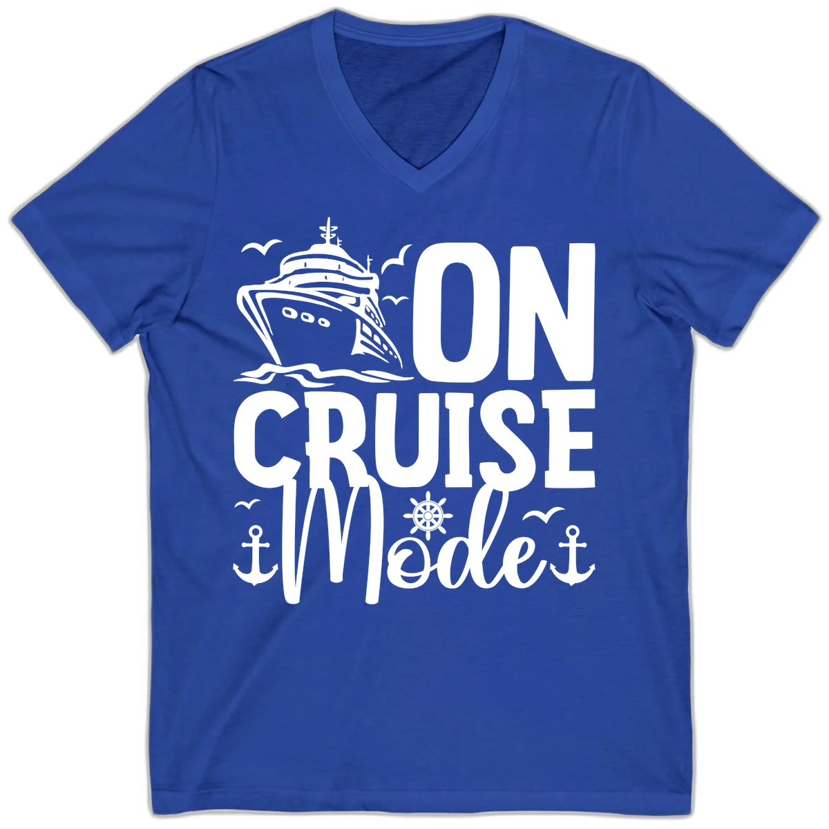 On Cruise Mode V-Neck T-Shirt in True Royal