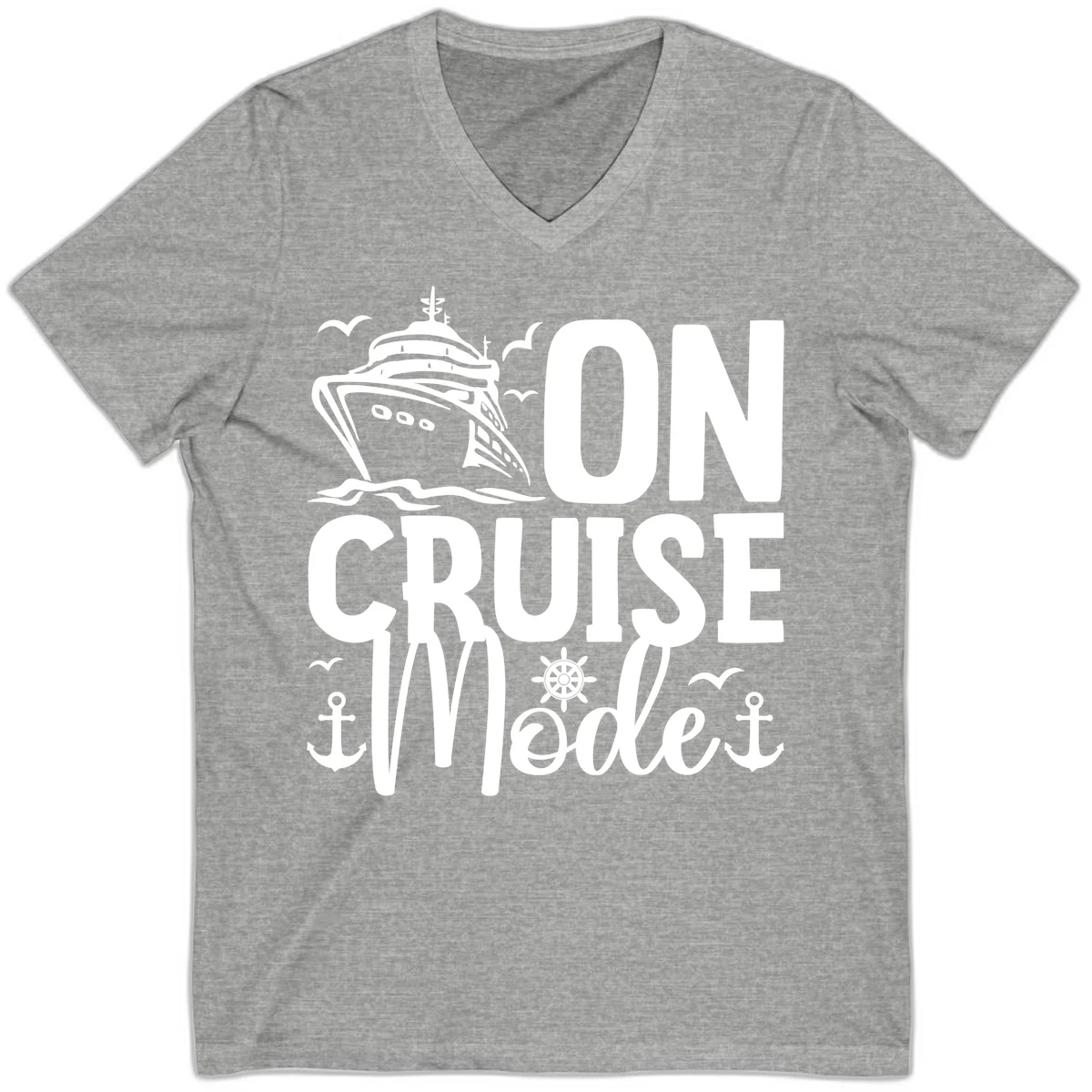 On Cruise Mode V-Neck T-Shirt in Athletic Heather
