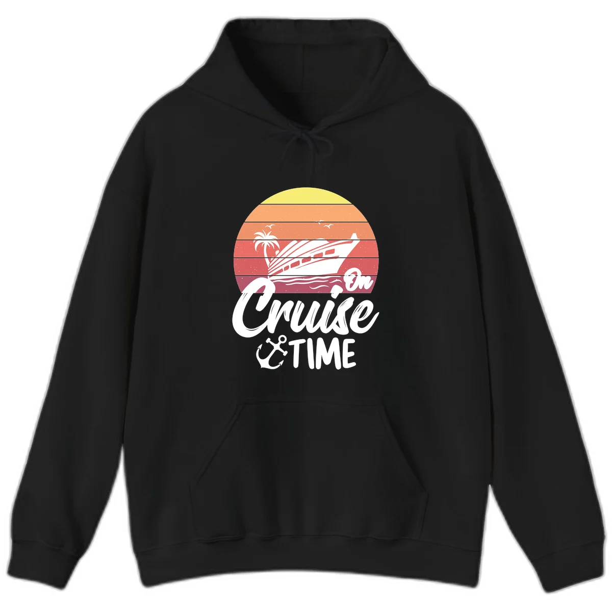 Cruise Time Sunset Vibes Hoodie in Black
