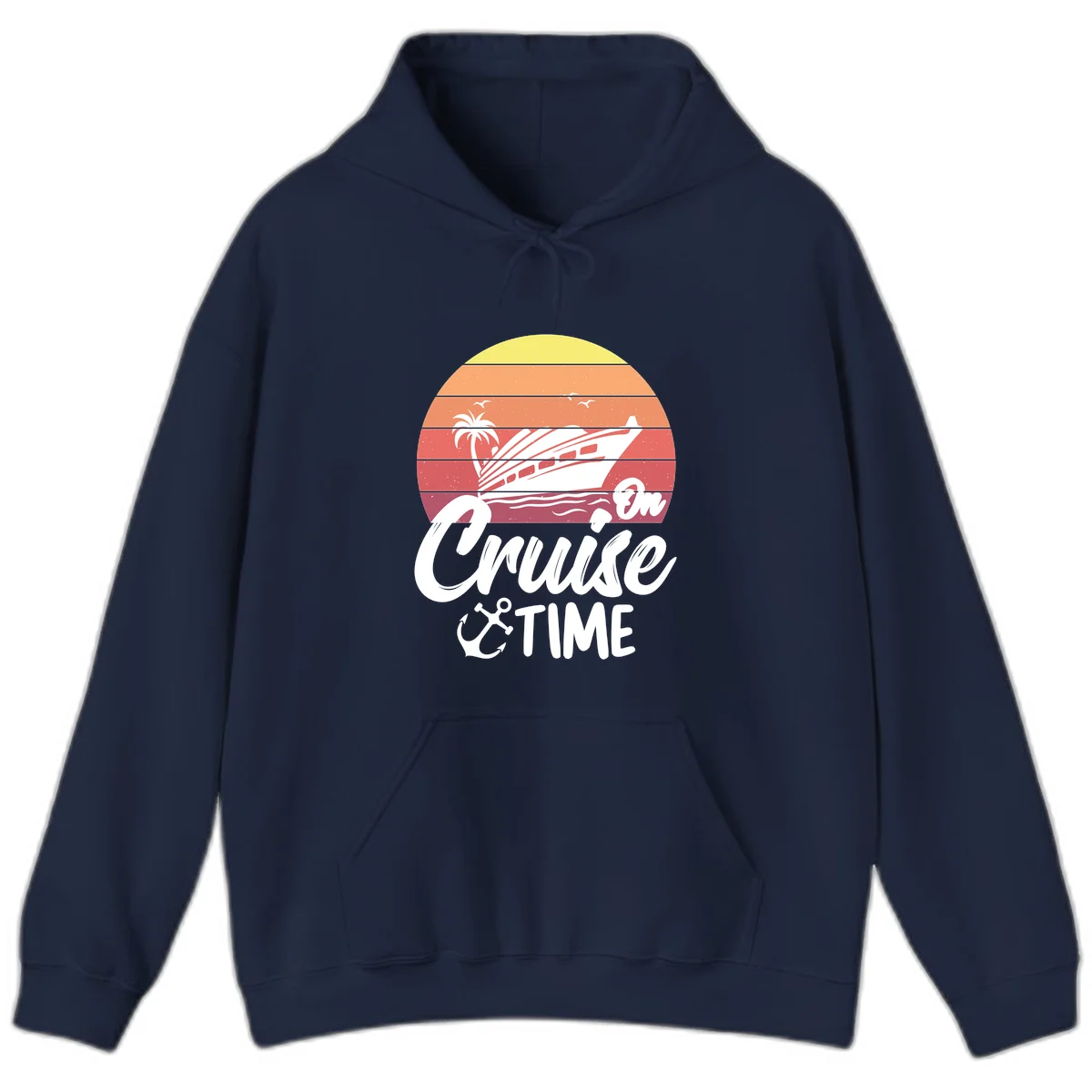 Cruise Time Sunset Vibes Hoodie in Navy