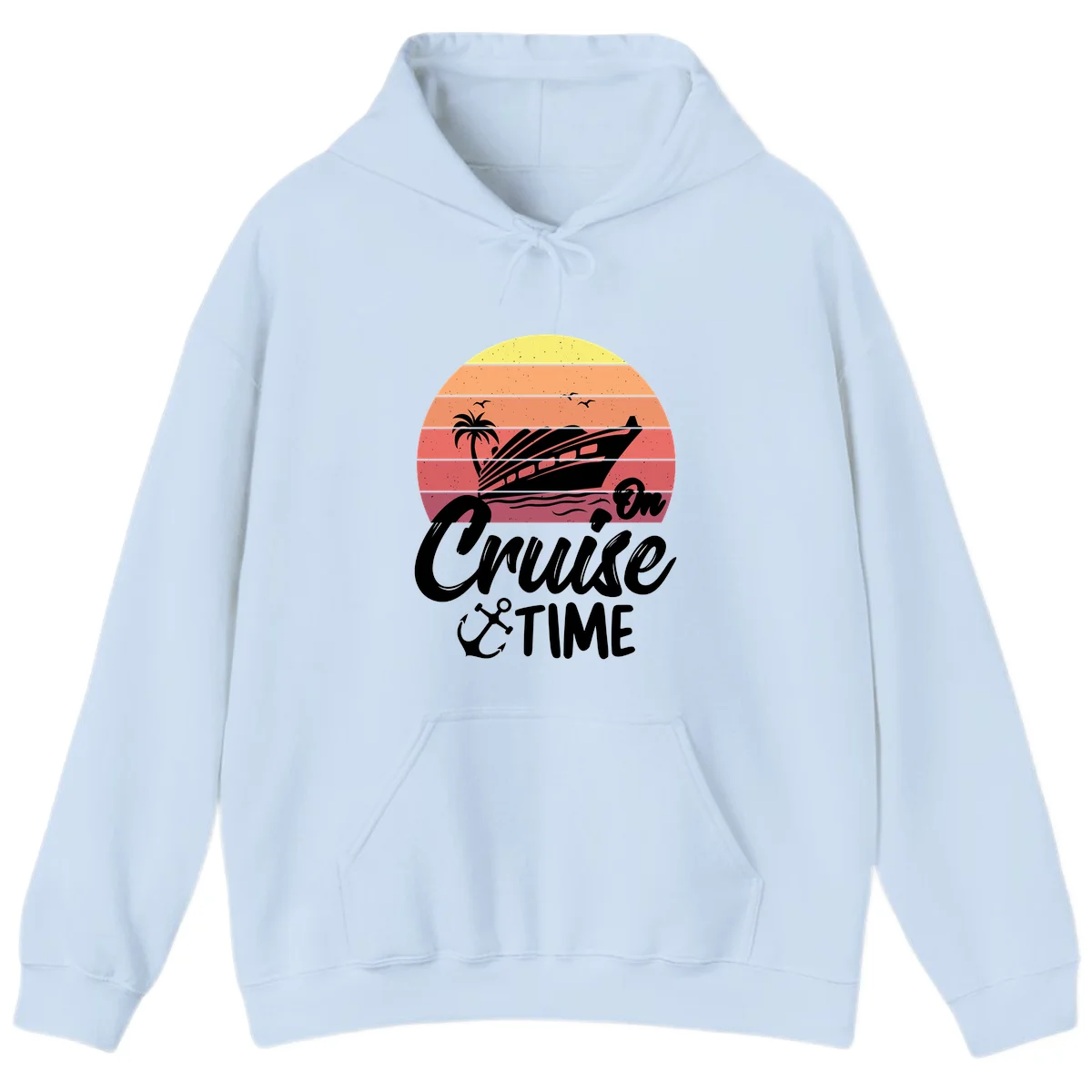 Cruise Time Sunset Vibes Hoodie in Light Blue