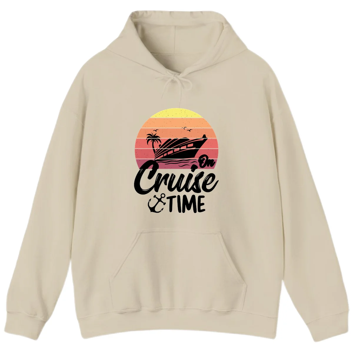 Cruise Time Sunset Vibes Hoodie in Sand