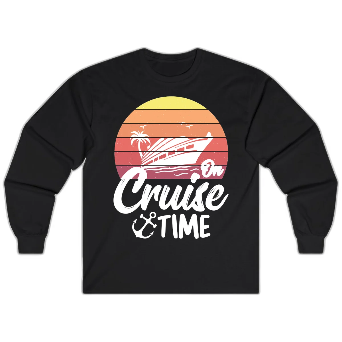 Cruise Time Sunset Vibes Long Sleeve in Black