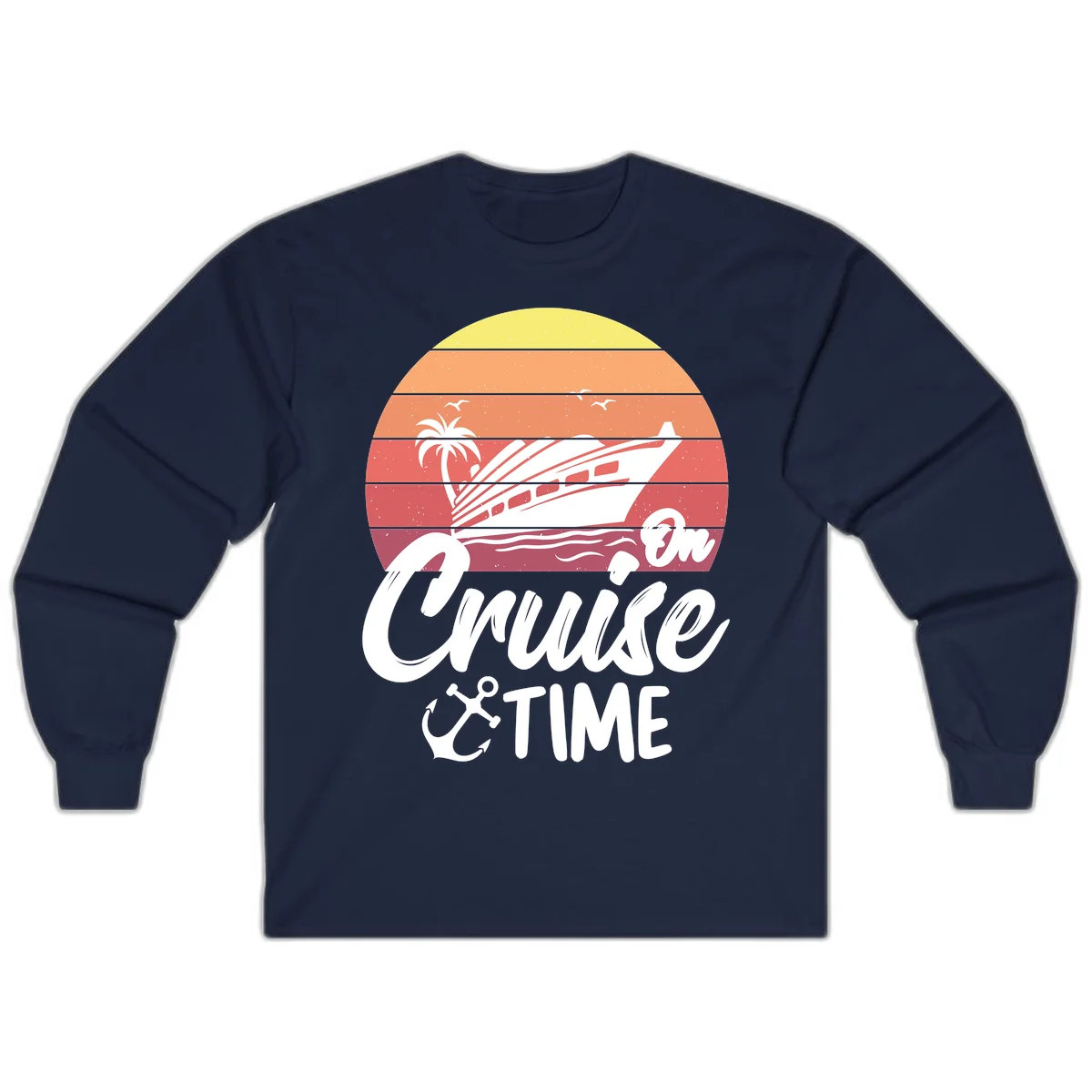 Cruise Time Sunset Vibes Long Sleeve in Navy