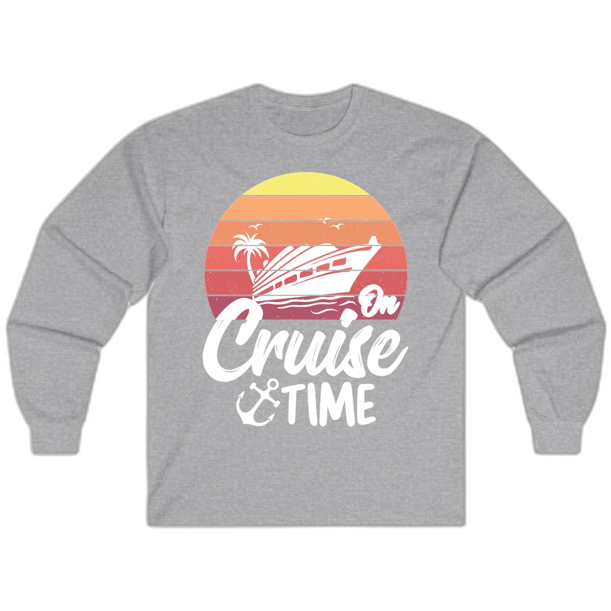Cruise Time Sunset Vibes Long Sleeve in Sport Grey