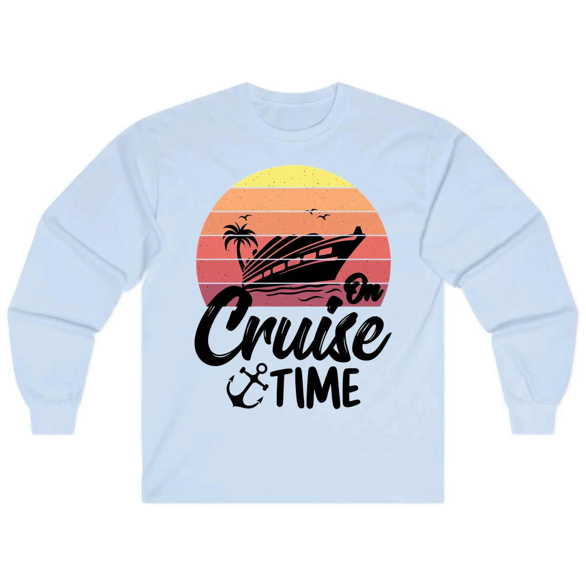 Cruise Time Sunset Vibes Long Sleeve in Light Blue
