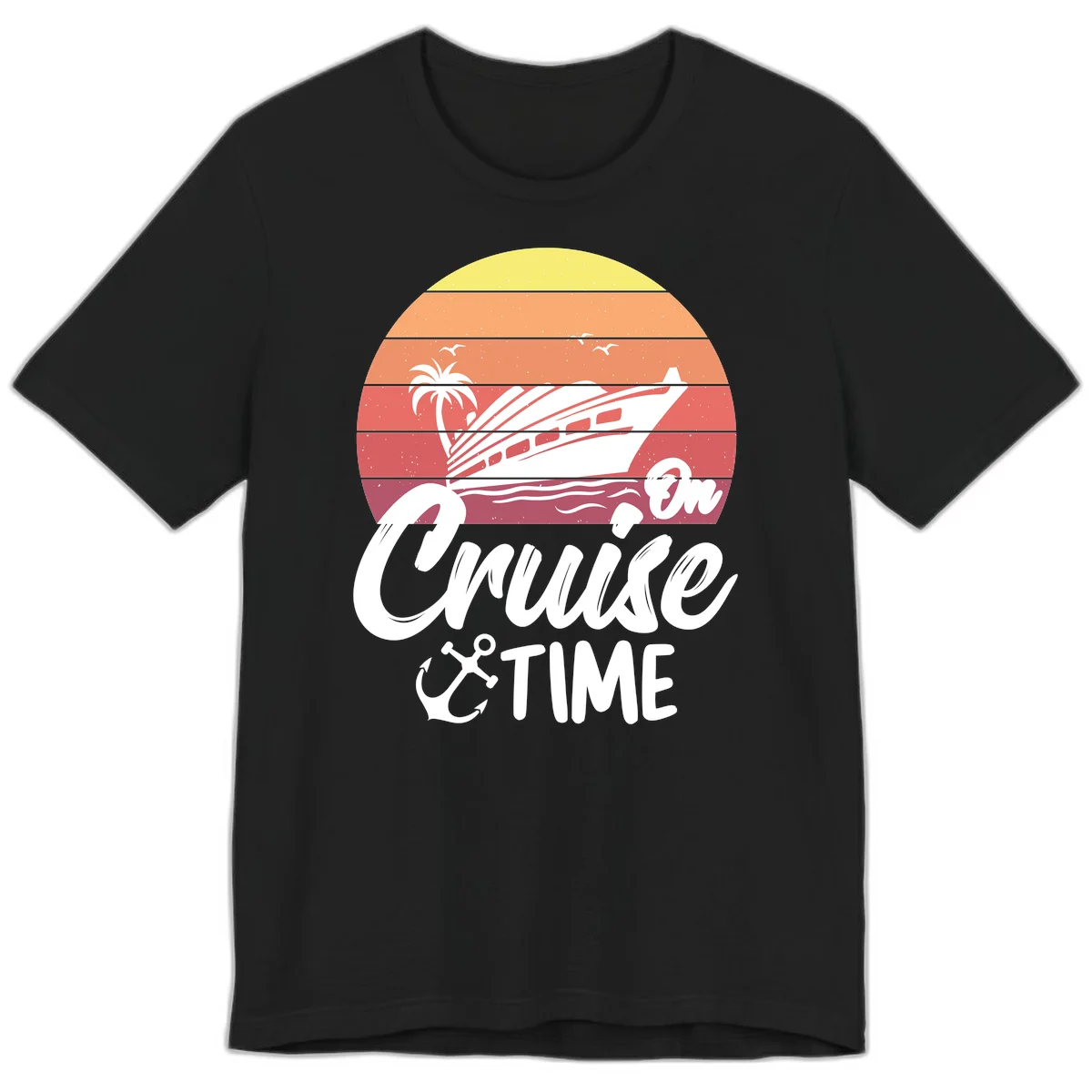 Cruise Time Sunset Vibes Premium T-Shirt in Black
