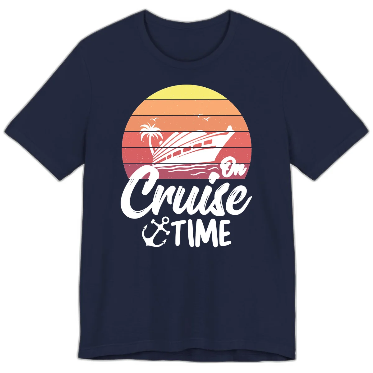 Cruise Time Sunset Vibes Premium T-Shirt in Navy