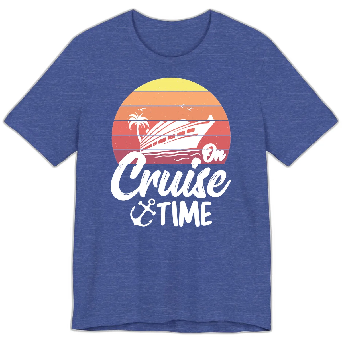 Cruise Time Sunset Vibes Premium T-Shirt in Heather True Royal