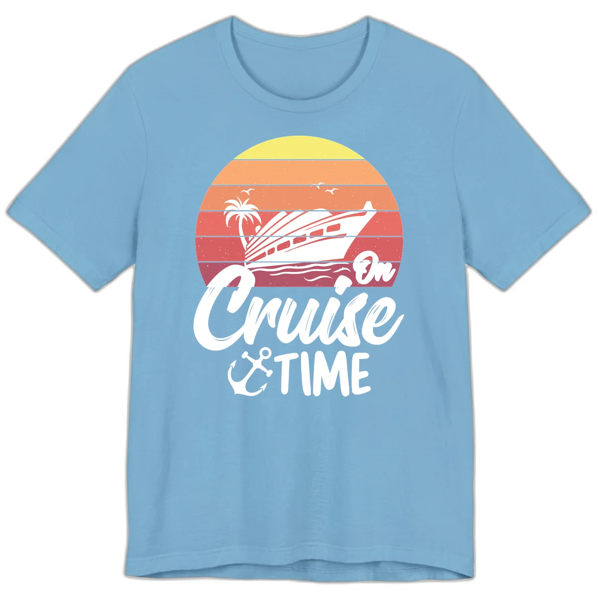 Cruise Time Sunset Vibes Premium T-Shirt in Ocean Blue