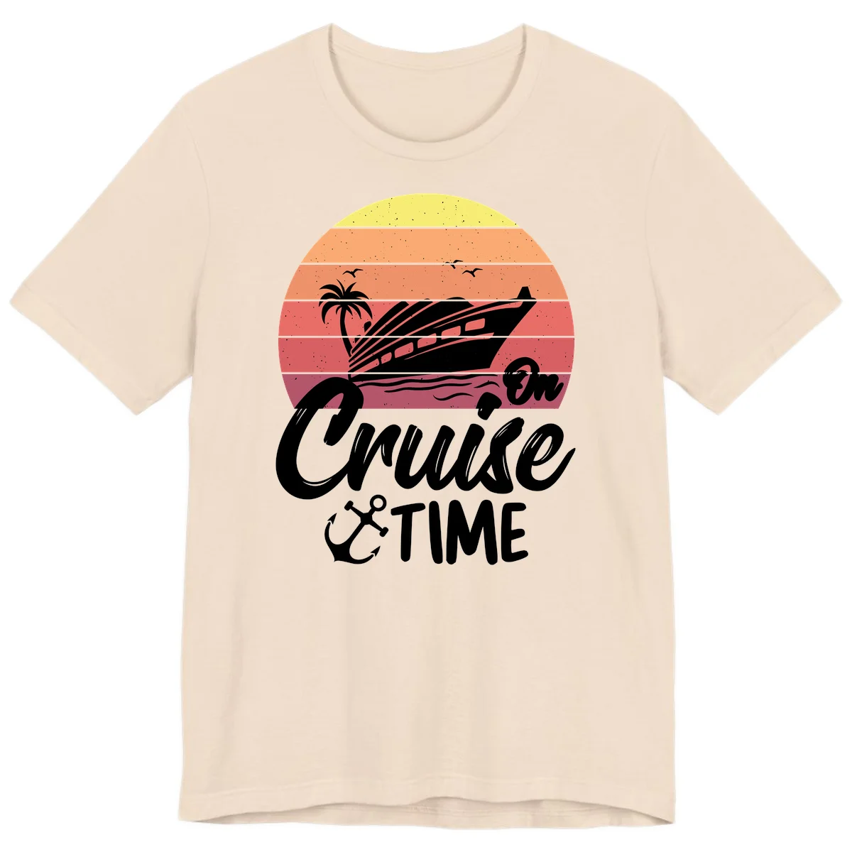Cruise Time Sunset Vibes Premium T-Shirt in Soft Cream