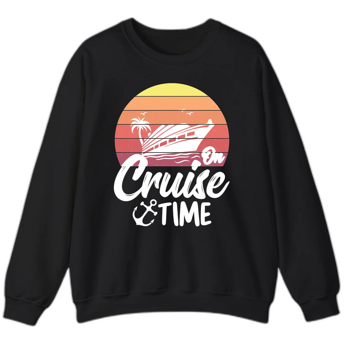 Cruise Time Sunset Vibes Sweatshirt in Black