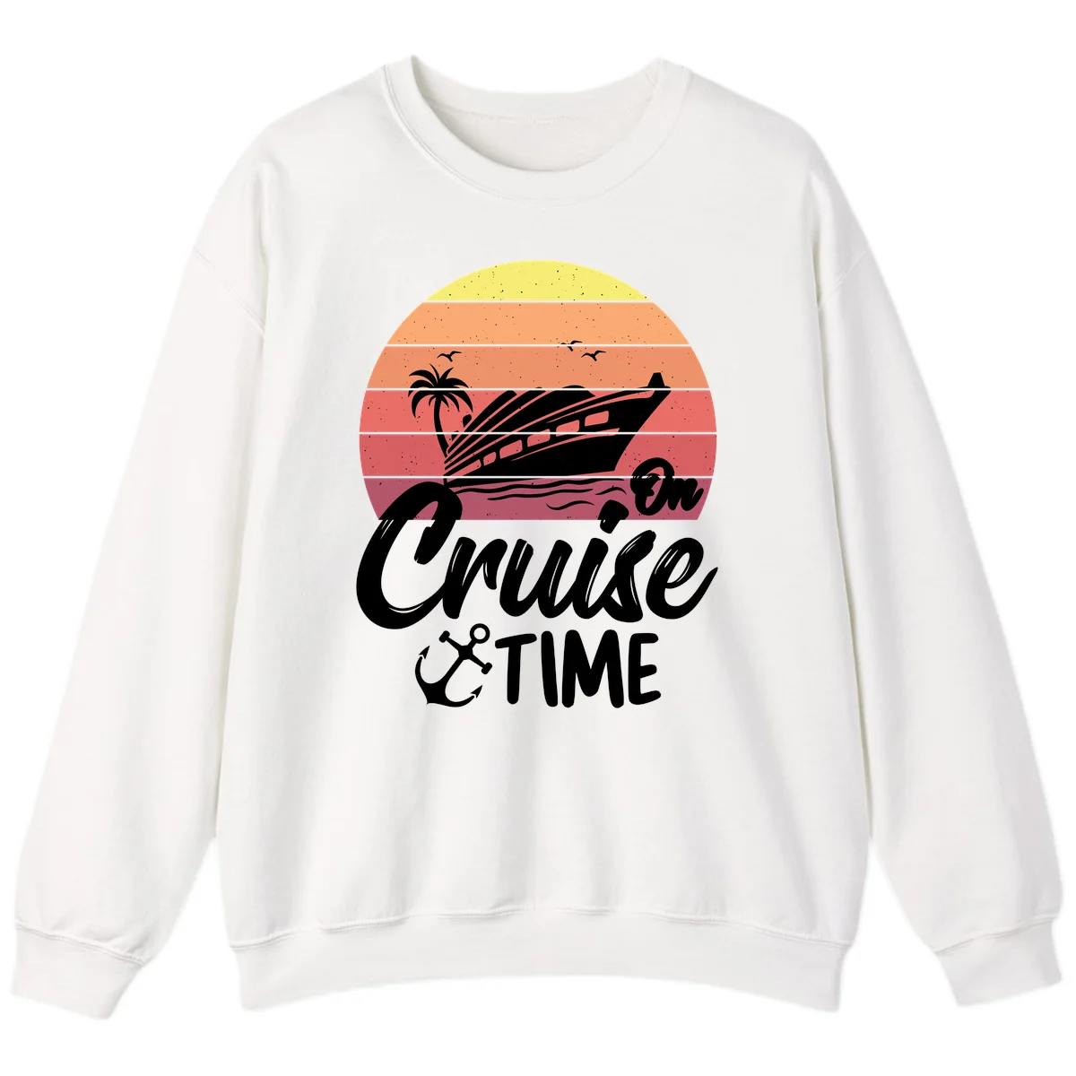 Cruise Time Sunset Vibes Sweatshirt in White