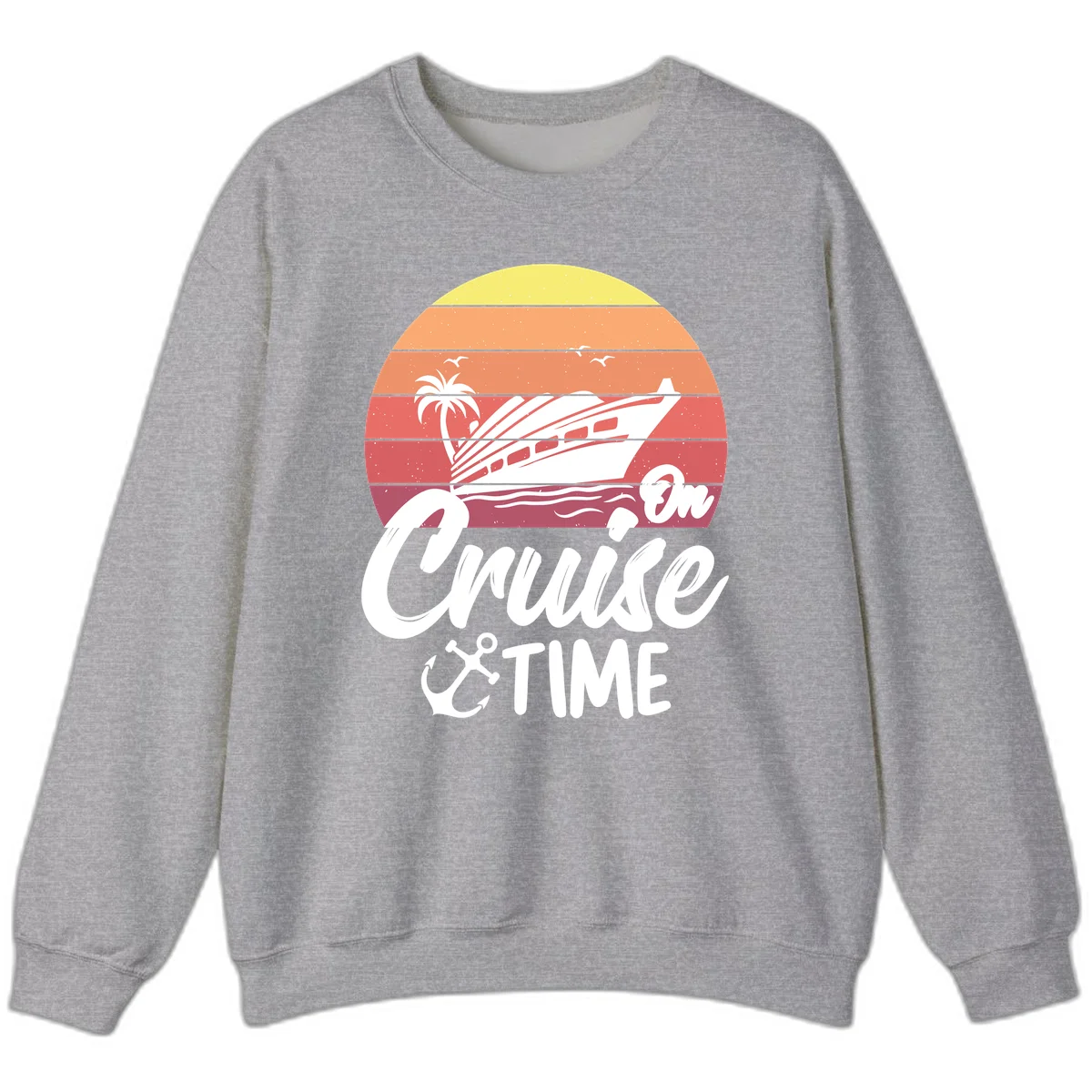 Cruise Time Sunset Vibes Sweatshirt in Sport Grey