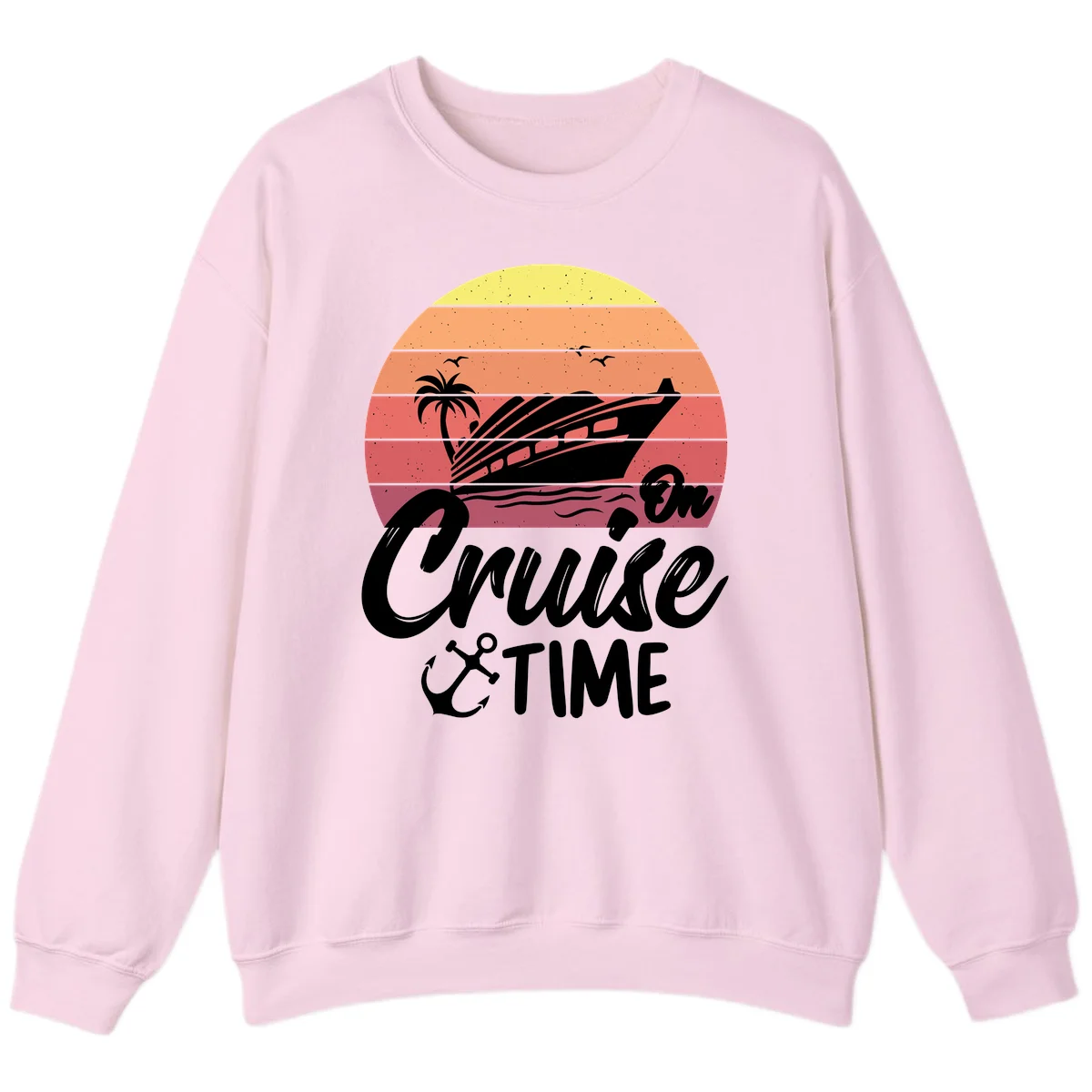 Cruise Time Sunset Vibes Sweatshirt in Light Pink