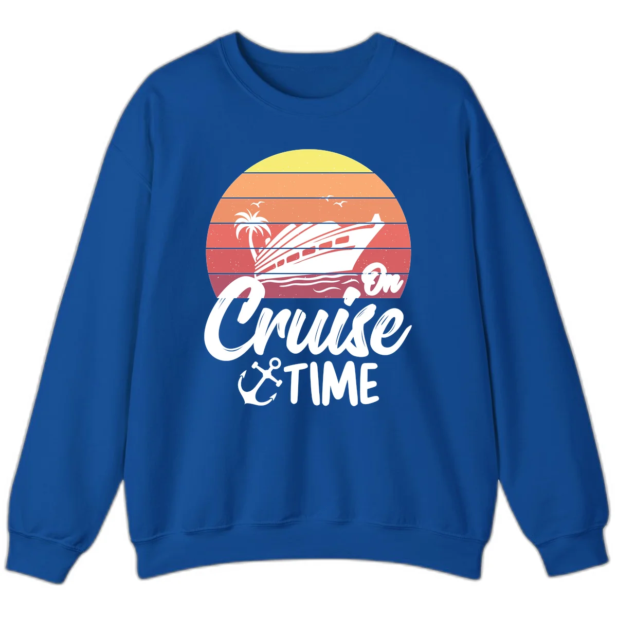 Cruise Time Sunset Vibes Sweatshirt in Royal