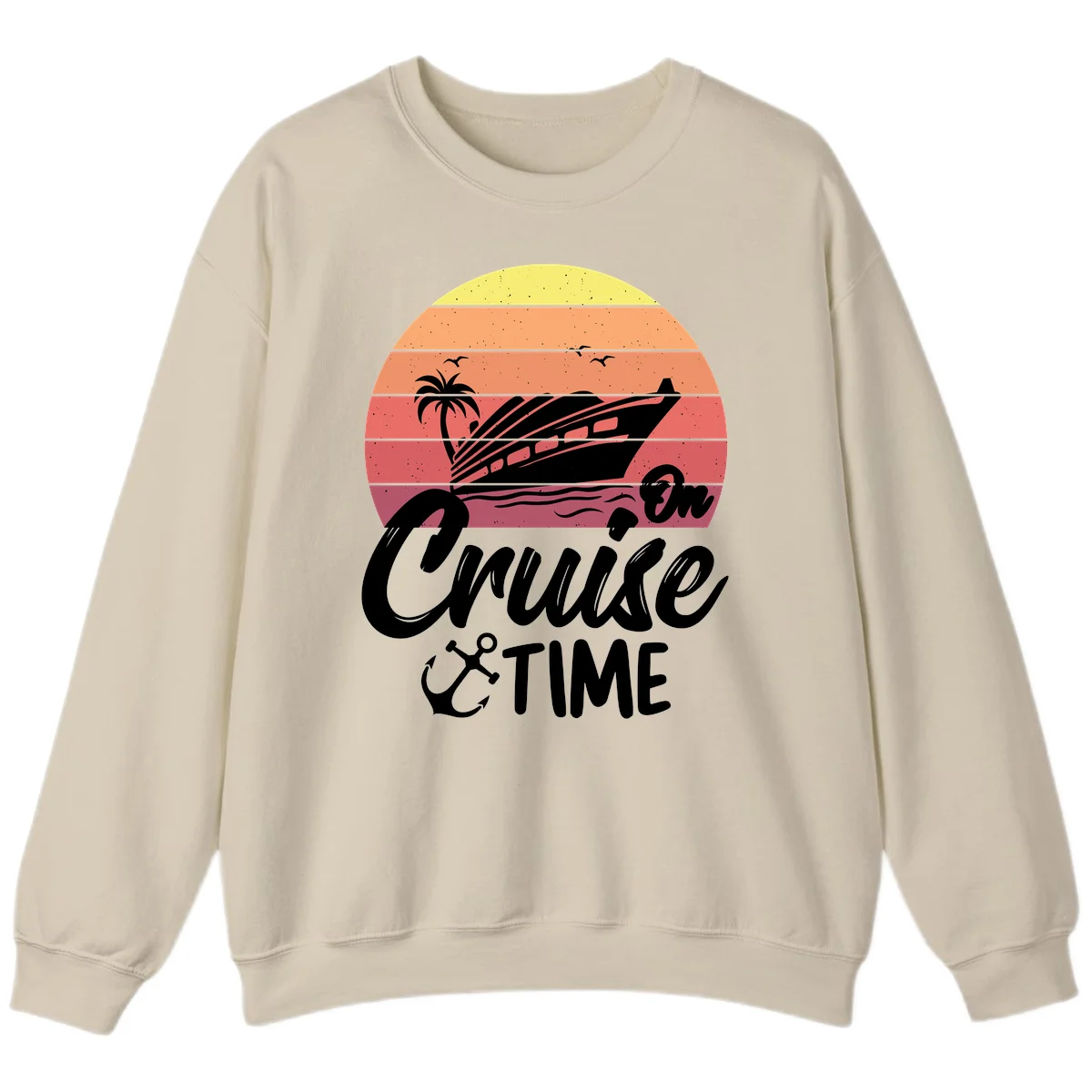 Cruise Time Sunset Vibes Sweatshirt in Sand