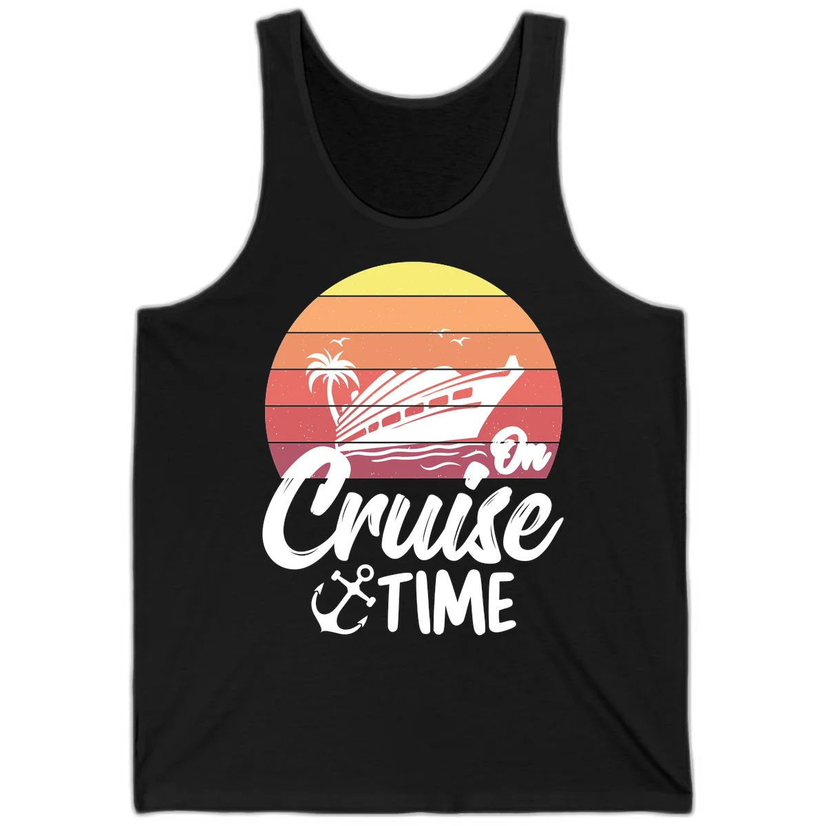 Cruise Time Sunset Vibes Tank in Black