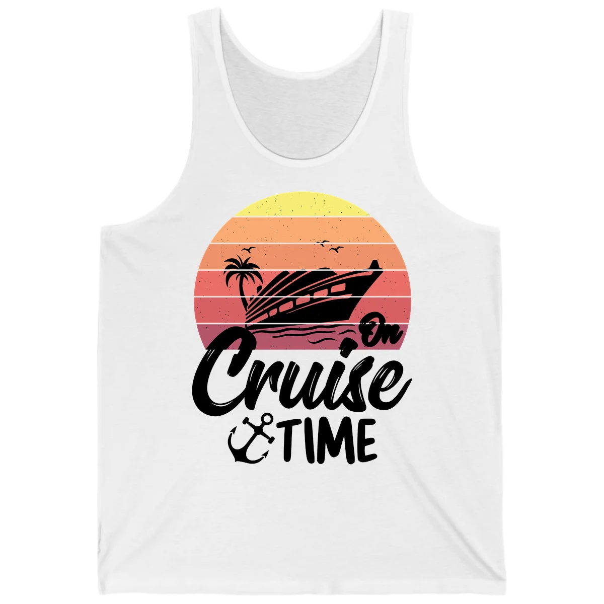 Cruise Time Sunset Vibes Tank in White